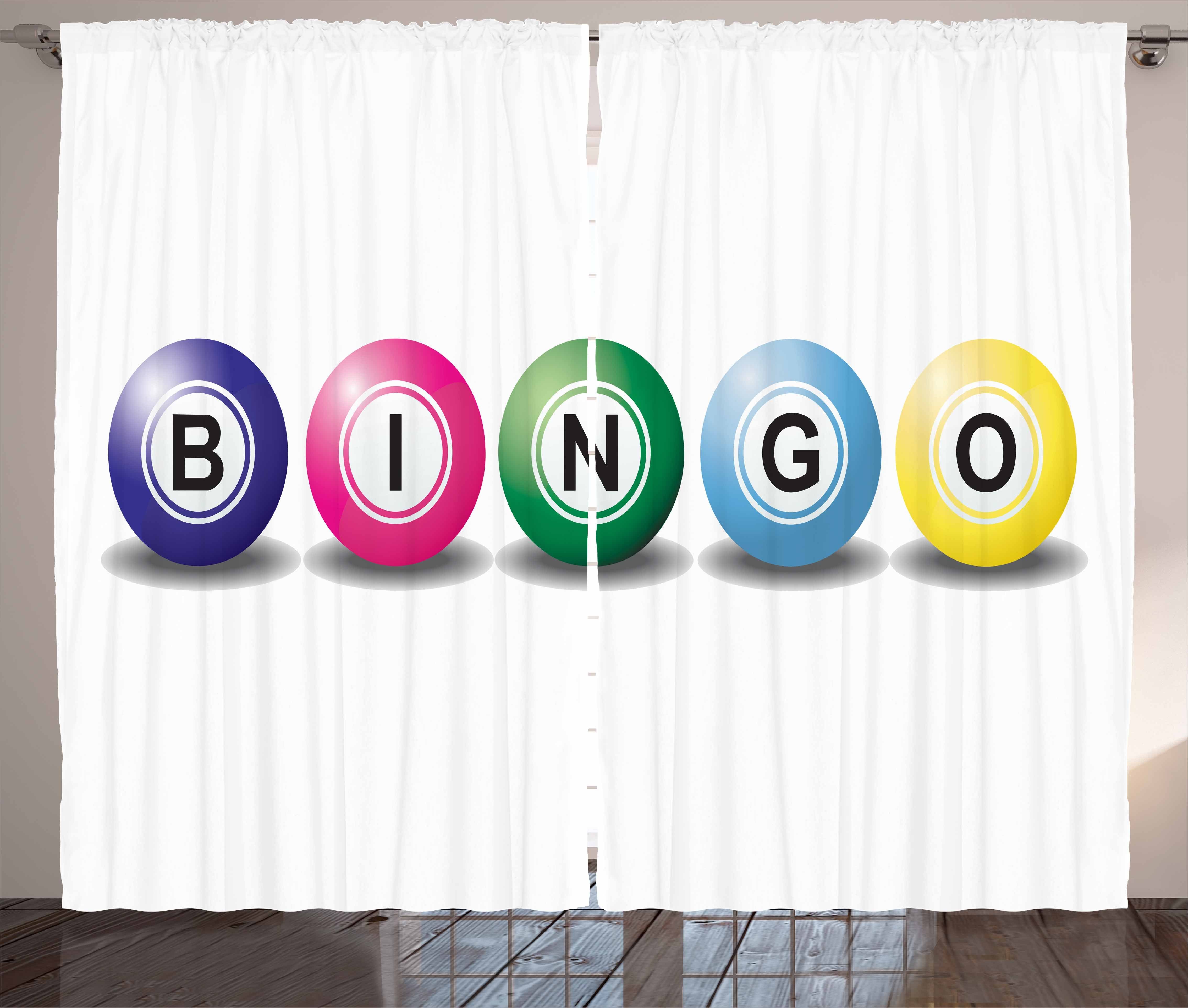 Style Bingo Kugeln Schlafzimmer Gardine 3D Schlaufen mit Abakuhaus, Bunte Vorhang Haken, Kräuselband und