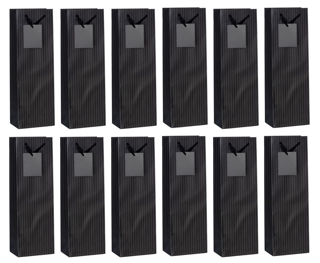 laro Geschenkbox Geschenktüten mit Henkel Flaschentüten Eleganz Schwarz 12-96stk (96 St)