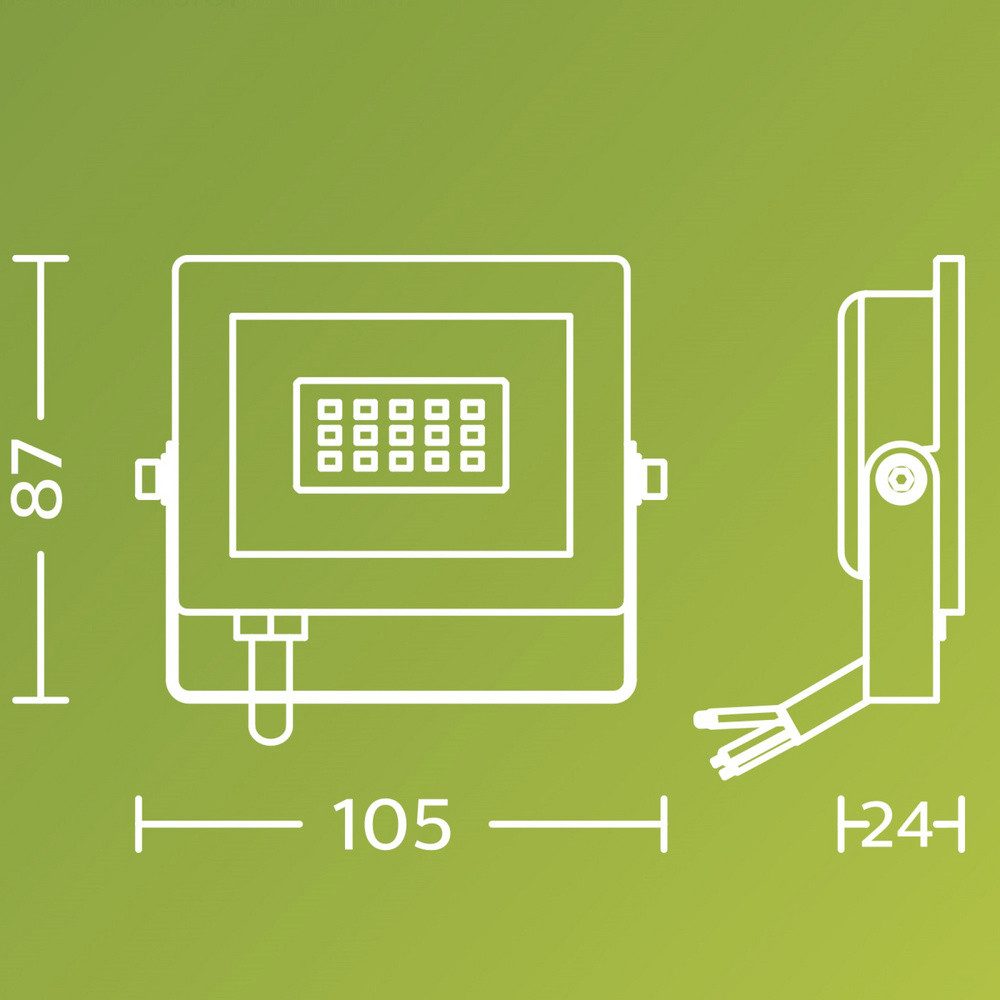 Philips LED Flutlichtstrahler Philips LED Lois 929004641401 LED-Außenstrahler 10 W Leuchtfarben: Wa