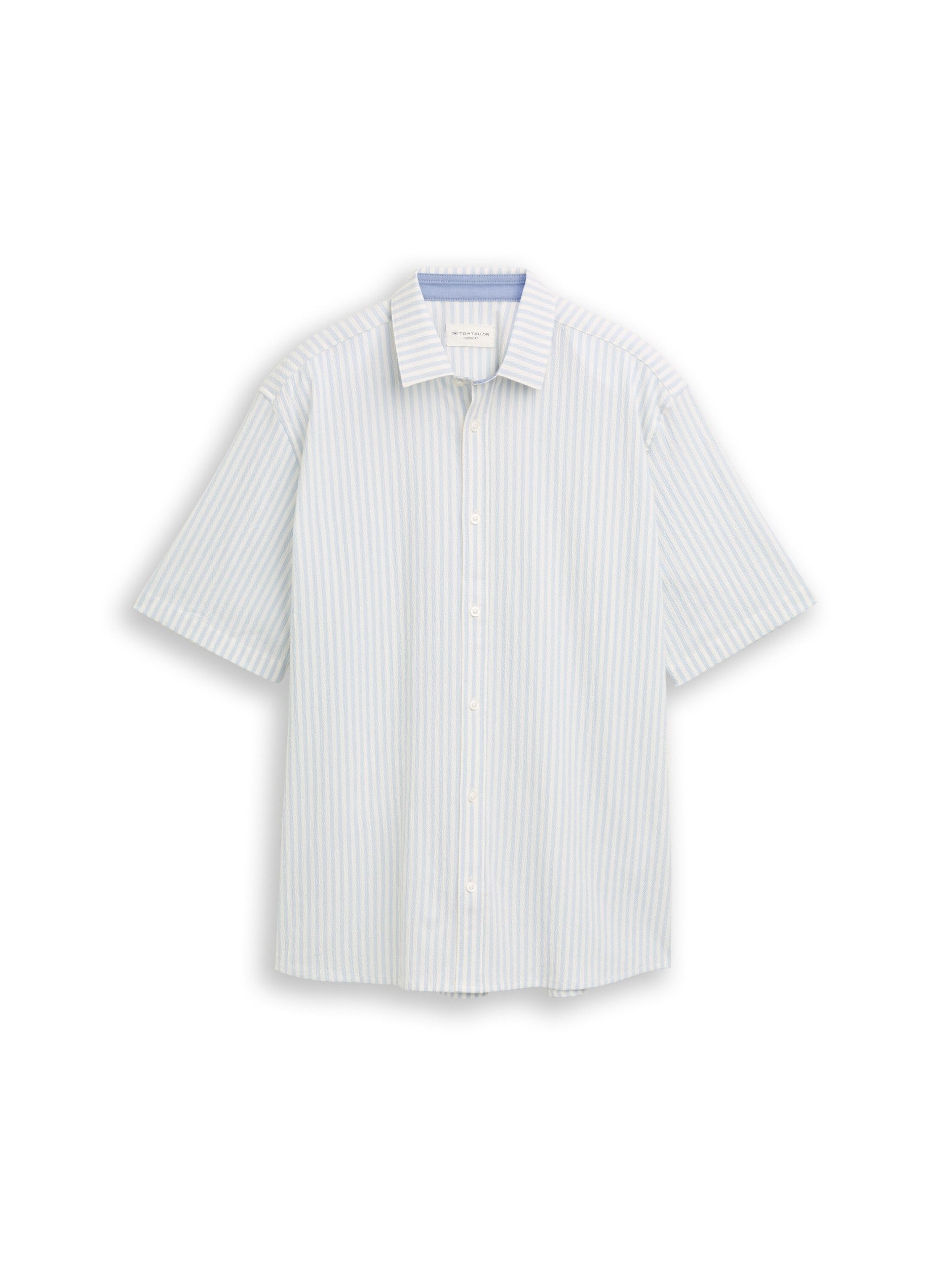 TOM TAILOR Kurzarmshirt comfort striped seersucker shi