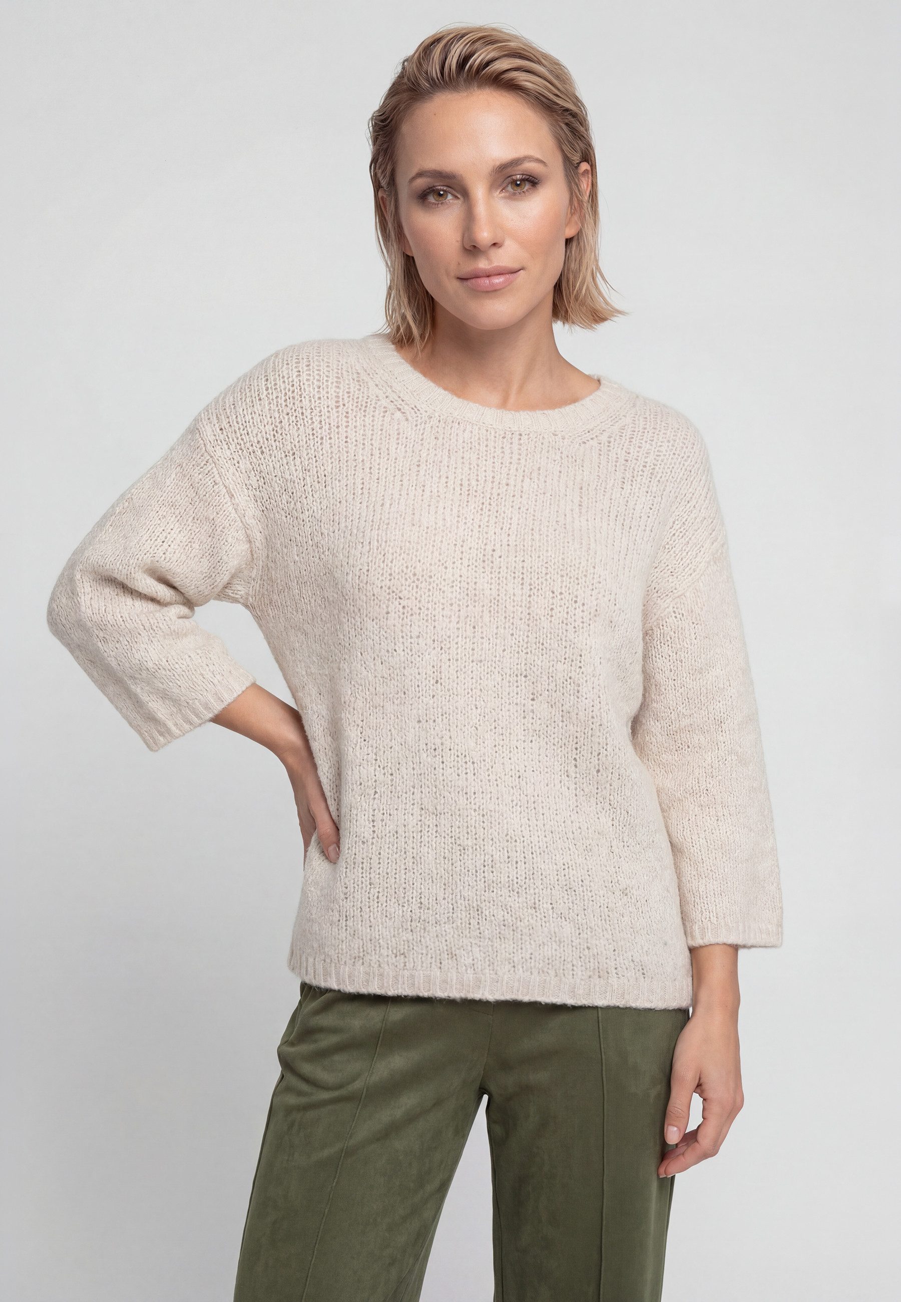 Olsen Strickpullover mit 3/4-Ärmeln