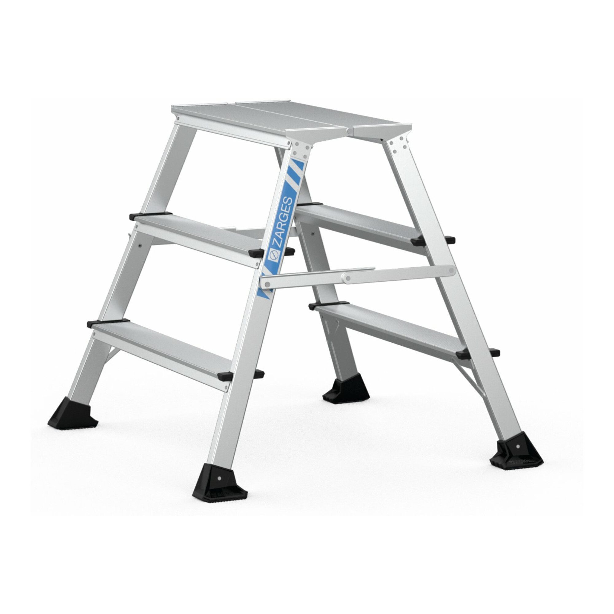 Zarges Trittleiter Zarges XLstep P - Podest breit 2 x 3 Stufen