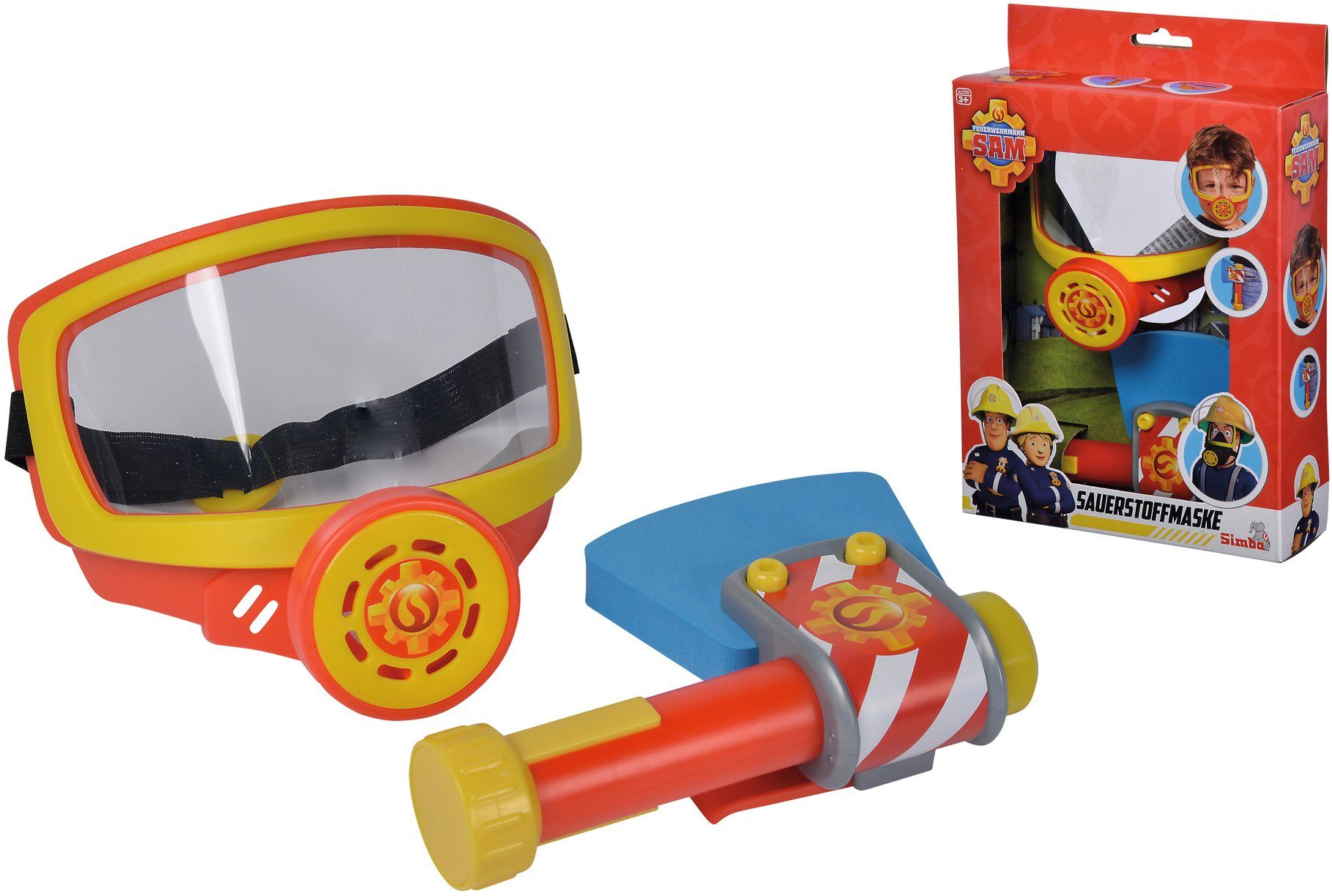 SIMBA Spielzeug-Sauerstoffmaske Feuerwehrmann Sam, Feuerwehr Sauerstoffmaske, (Set, 2-tlg), mit Spielzeug-Axt