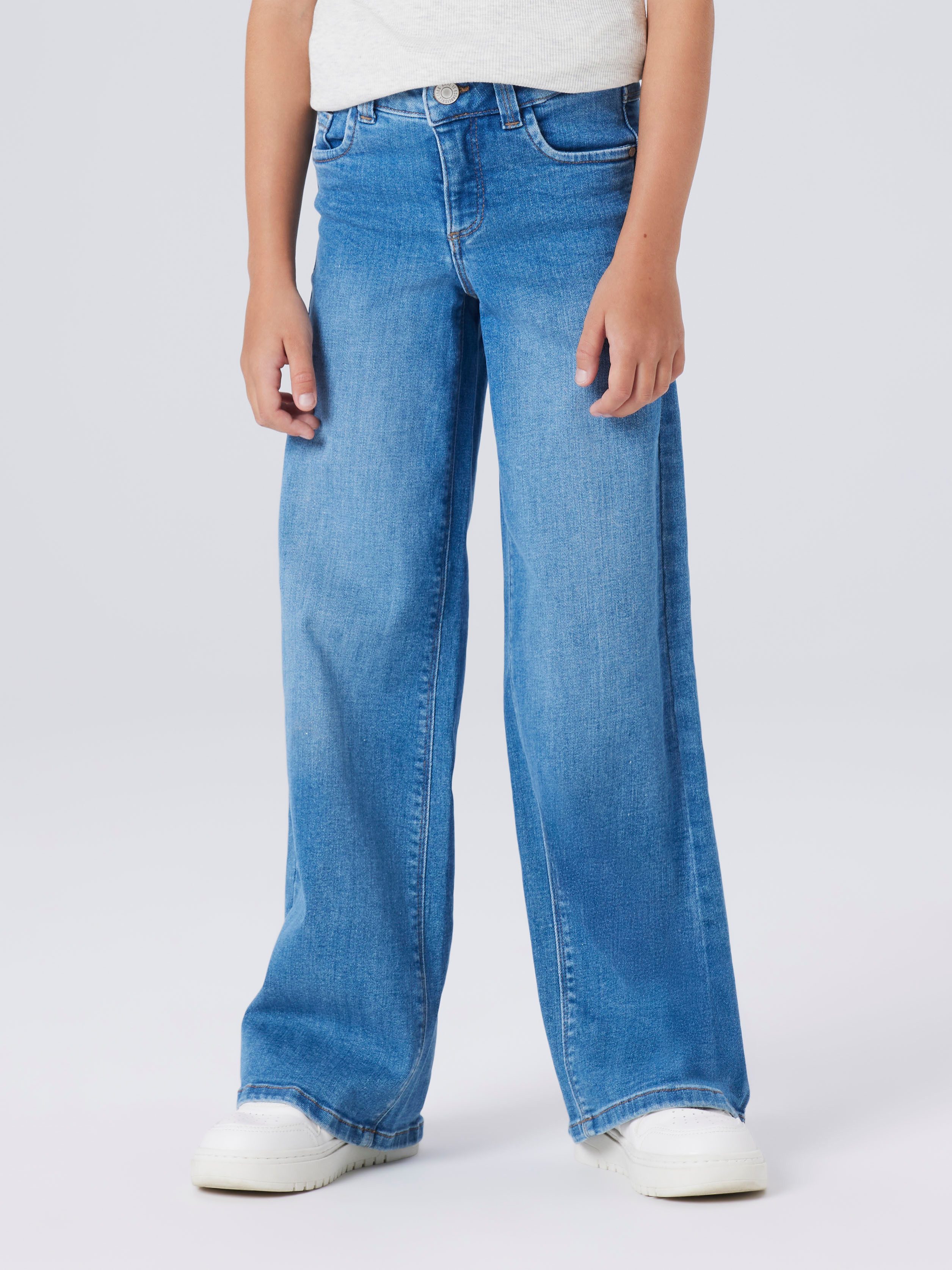 Name It Weite Jeans NKFPOLLY X-WIDE JEANS 3057-FR NOOS Baumwollmischung, Wide Fit an den Beinen, leichter Used Look