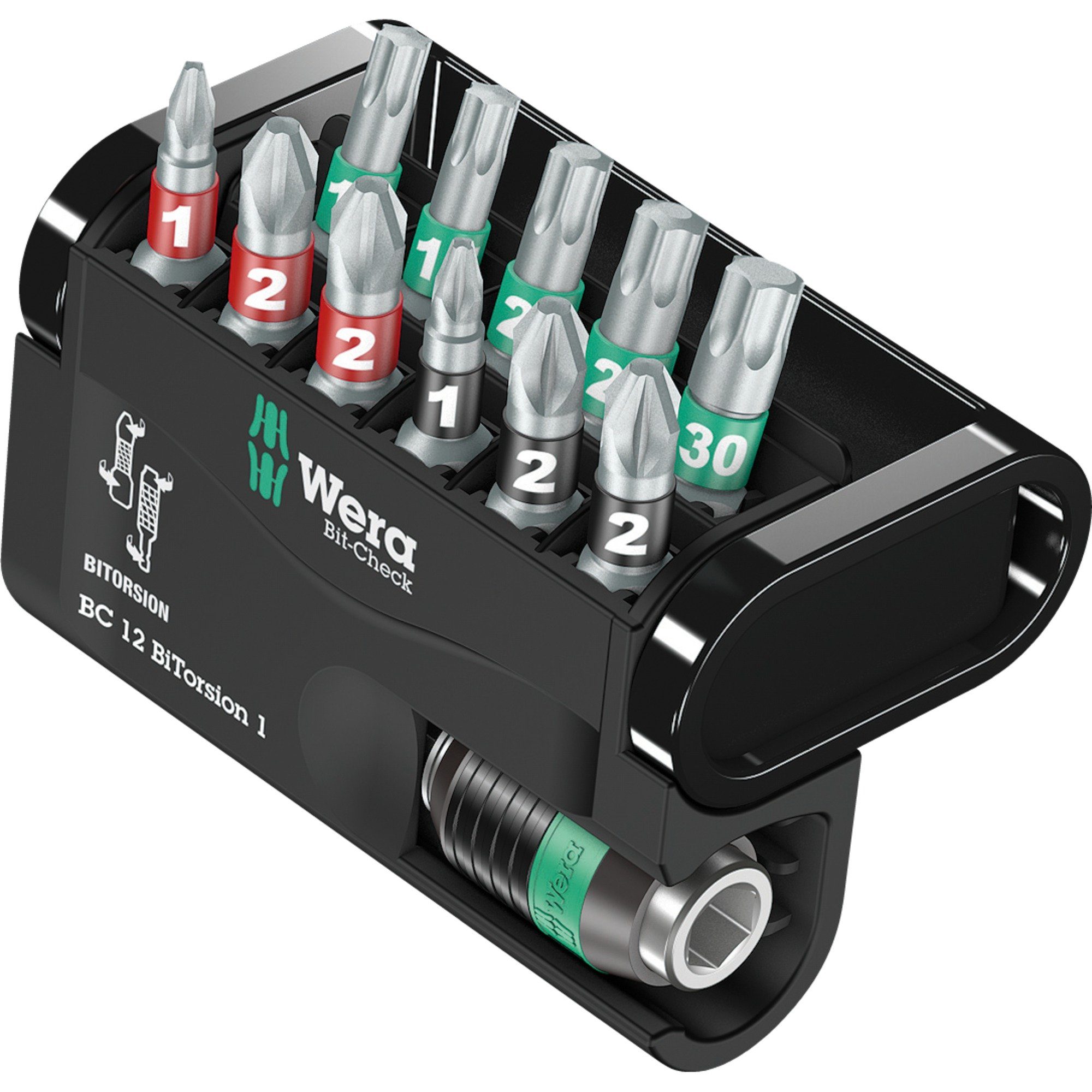 Bohrer- und Bitset Wera Bit-Satz Bit-Check 12 BiTorsion 1, (inkl.