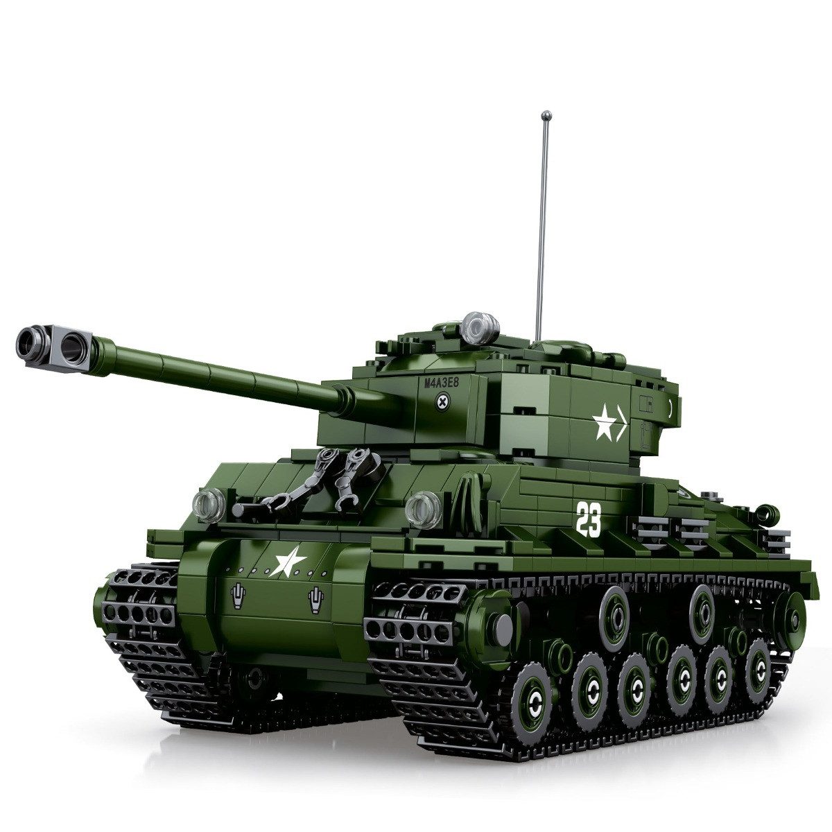 Reobrix 77030 Spielbausteine, (Klemmbaustein Set, 836 St., Klemmbaustein Modellbausatz), World of Tanks Lizenz mit 360 Grad drehbarem Turm und öffnenden Luken
