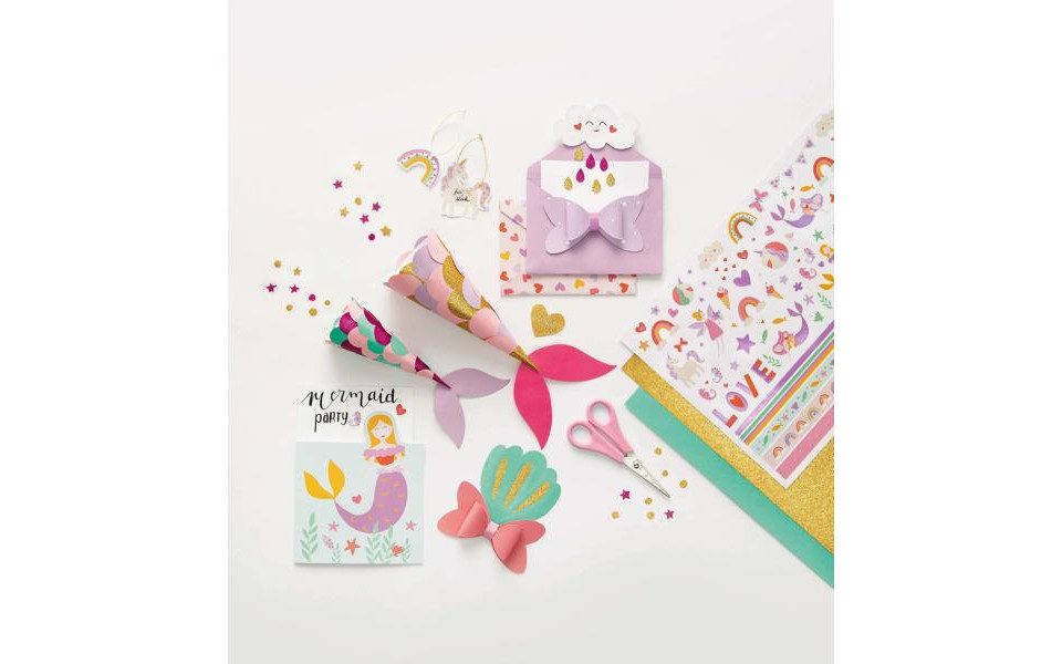 Glorex Bastelkartonpapier Bastelblock Glitter everywhere