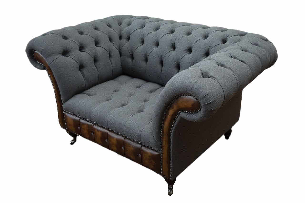 Design Sessel Klassisch Couch Chesterfield JVmoebel Wohnzimmer Textil Chesterfield-Sessel,