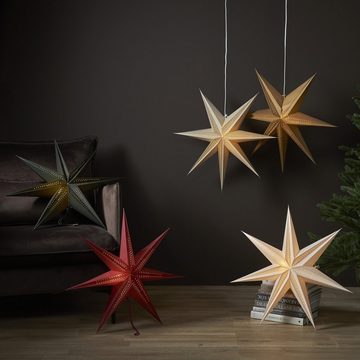 MARELIDA LED Stern Papierstern Leuchtstern Weihnachtsstern Advent Faltstern 60cm weiß