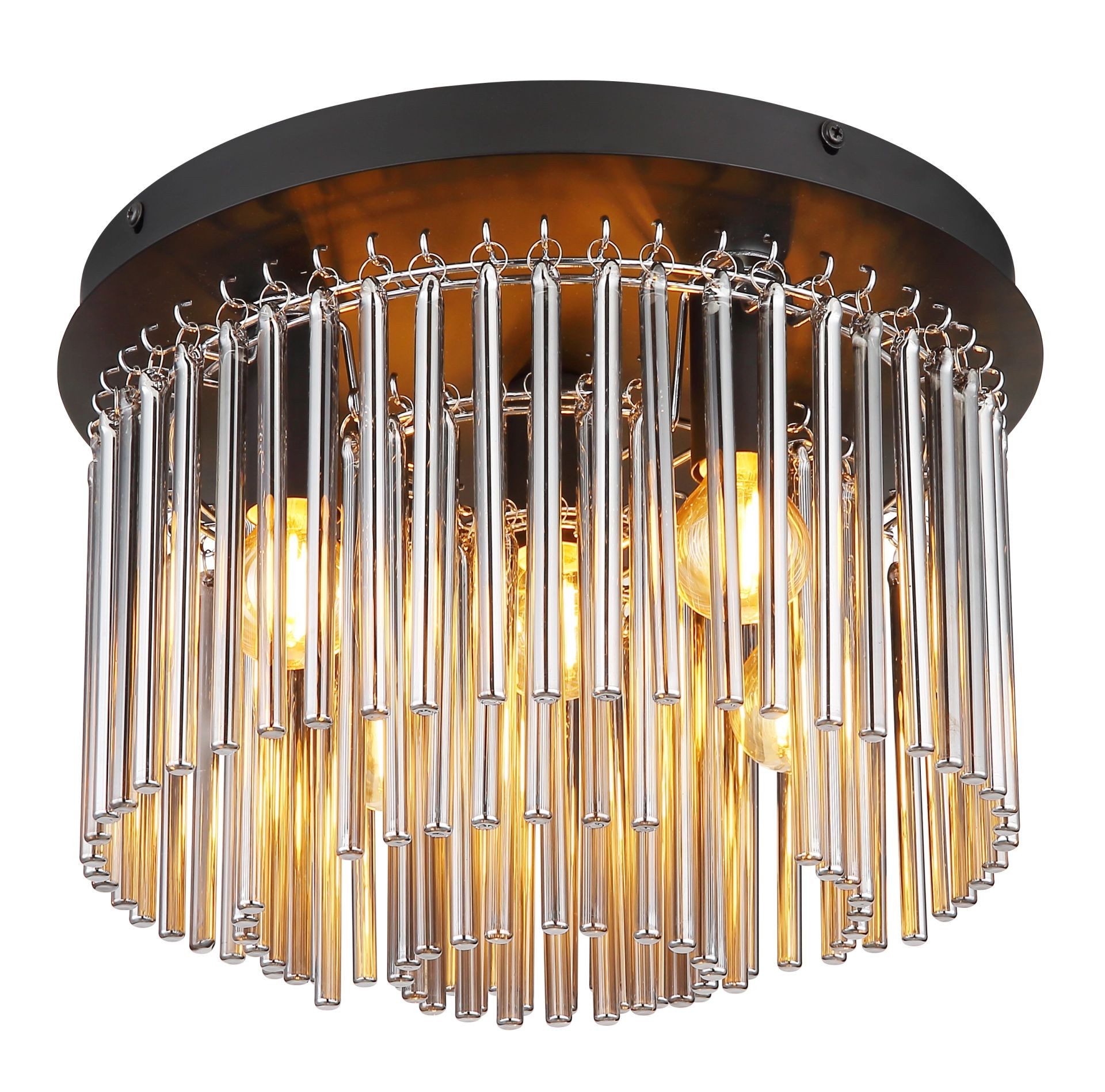 GLOBO LIGHTING Deckenleuchte GORLEY, ohne Leuchtmittel, Design Glasstäbe, Deckenlampe, Wohnzimmer, Esszimmer