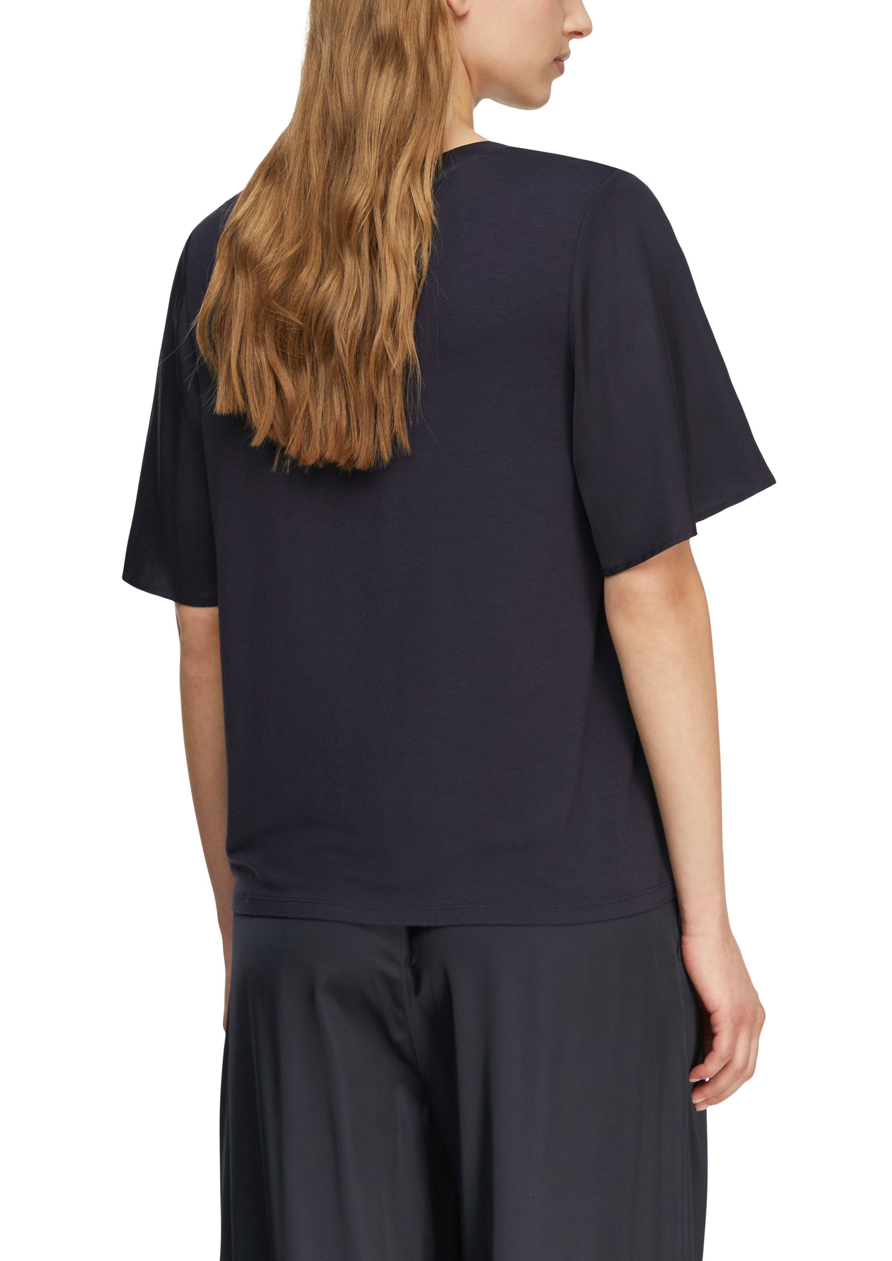 comma T-Shirt mit geripptem Ausschnitt günstig online kaufen