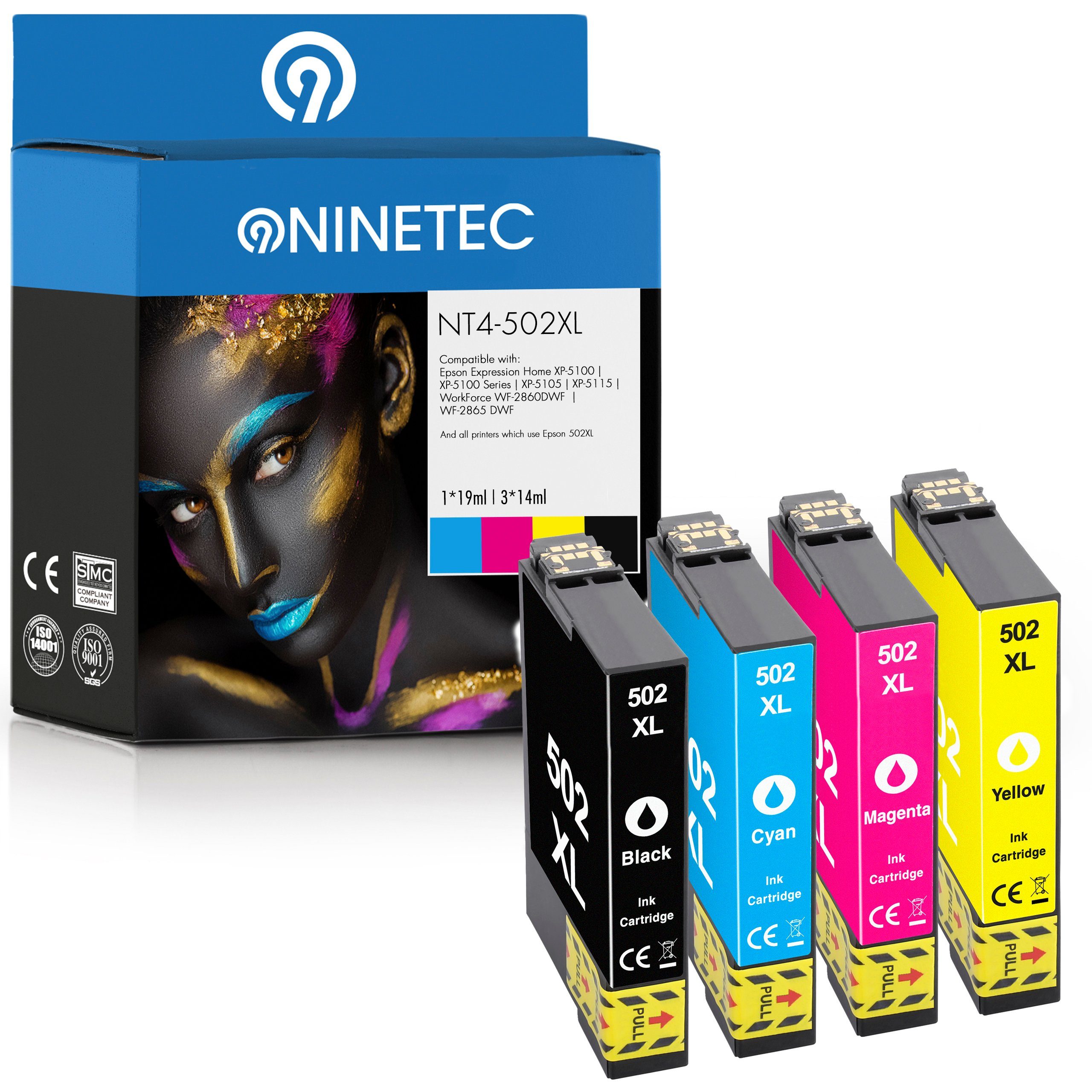 NINETEC ersetzt Epson 502XL 502 XL (C13T02W64010) Tintenpatrone