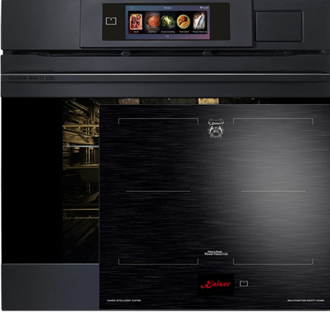 Kaiser Küchengeräte Backofen-Set Herd Set Autark Einbaubackofen XXL Multi 37,Multifunktions-Elektro-Dampfbackofen mit Dampfreinigung, 60 cm+Induktionskochfeld 60 cms • TFT Display 4 Induktions-Kochzonen (Booster) davon 2 FlexInduktions-Zonen EH 6341+KCT 6140 FI., mit 1-fach-Teleskopauszug