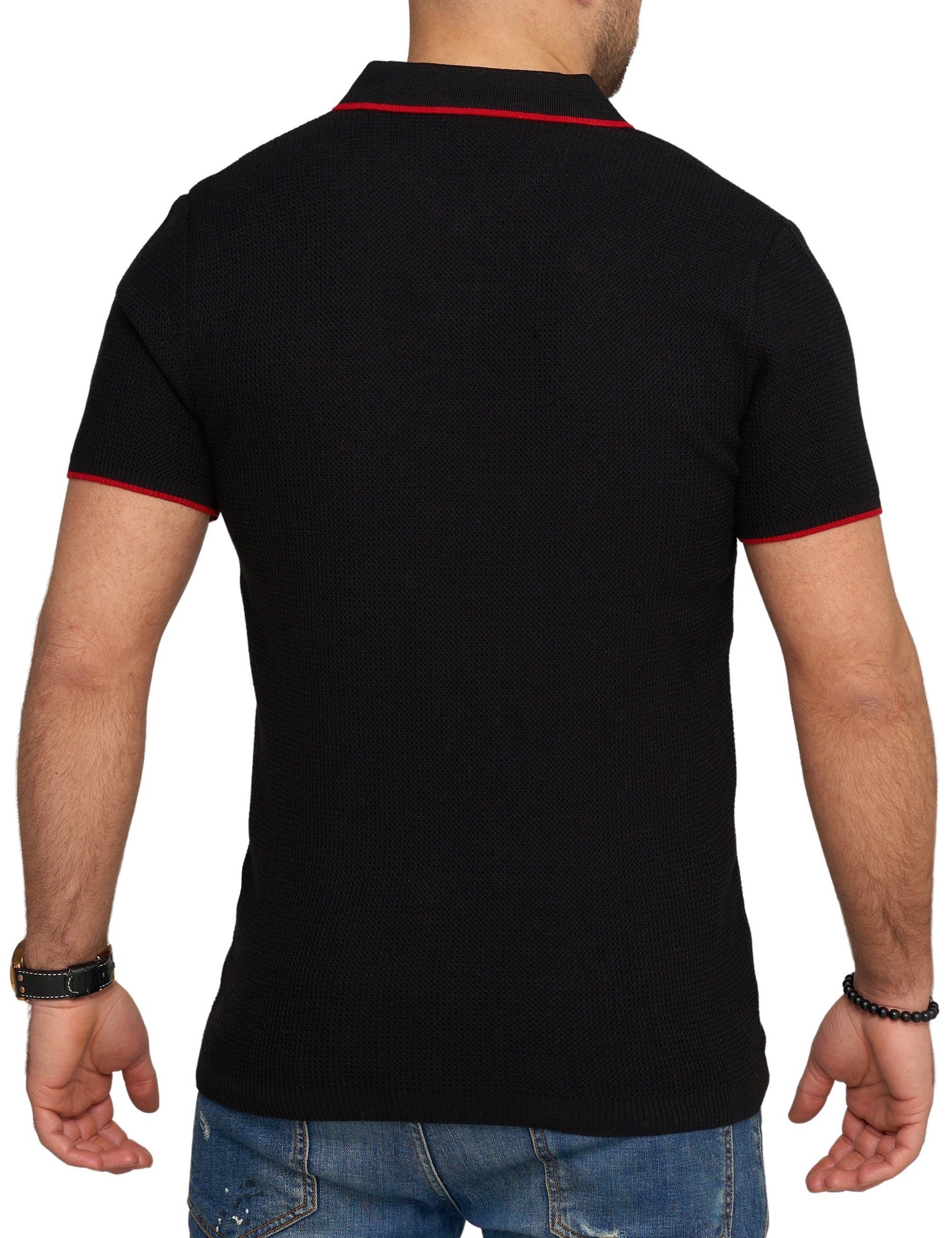 CARISMA CRCANOAS T-Shirt Strick Polo Schwarz Kurzarm Poloshirt