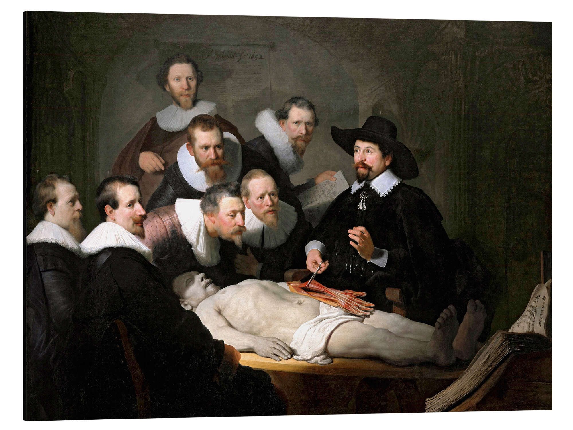 Posterlounge Wandbild Die Anatomie des Dr. Tulp, Rembrandt van Rijn, erhältlich als Poster, Leinwandbild, Wandsticker oder Acrylglasbild