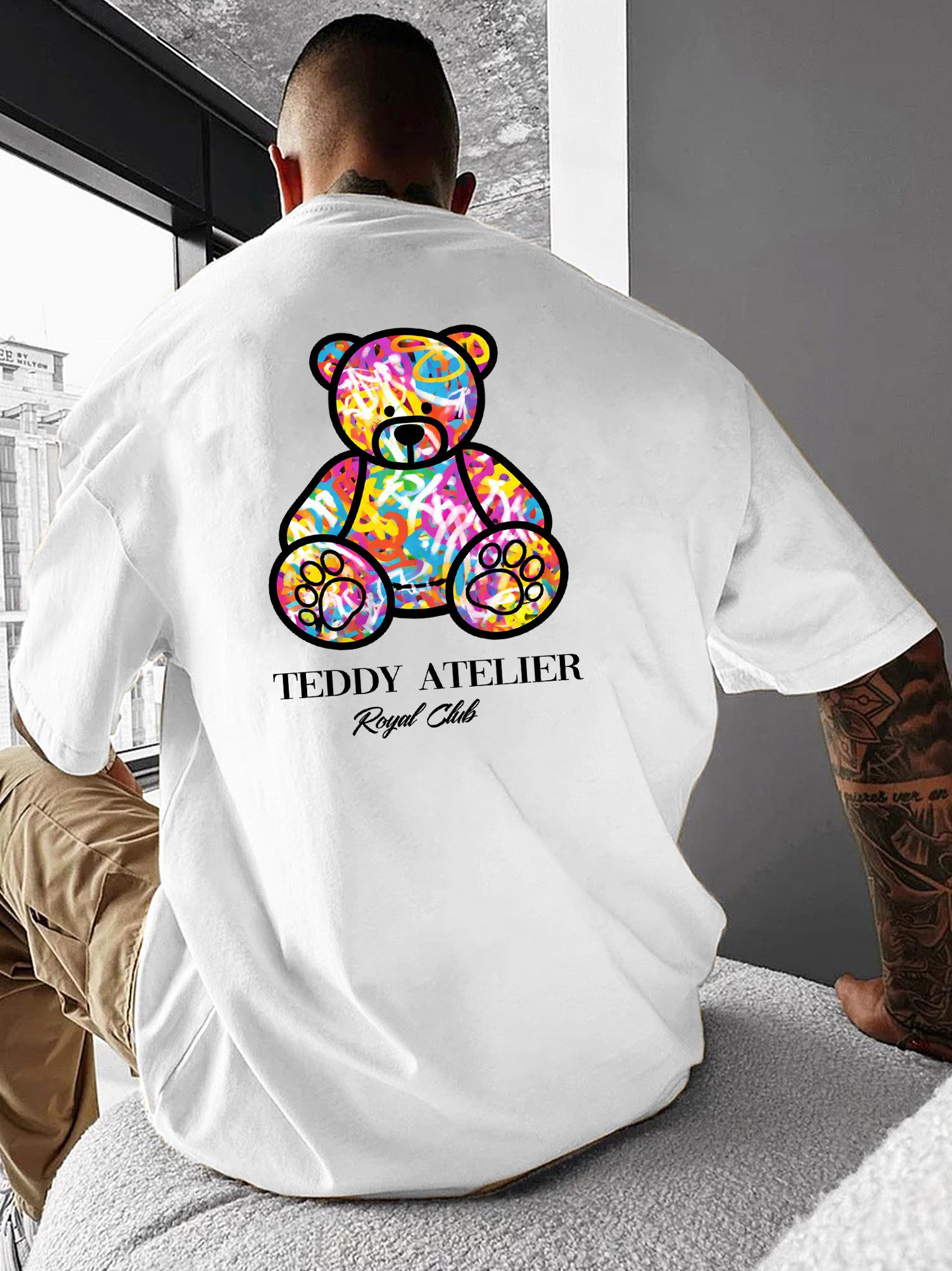 RMK T-Shirt Herren Shirt Rundhals Sommer Basic "Teddy Atelier" aus Baumwolle