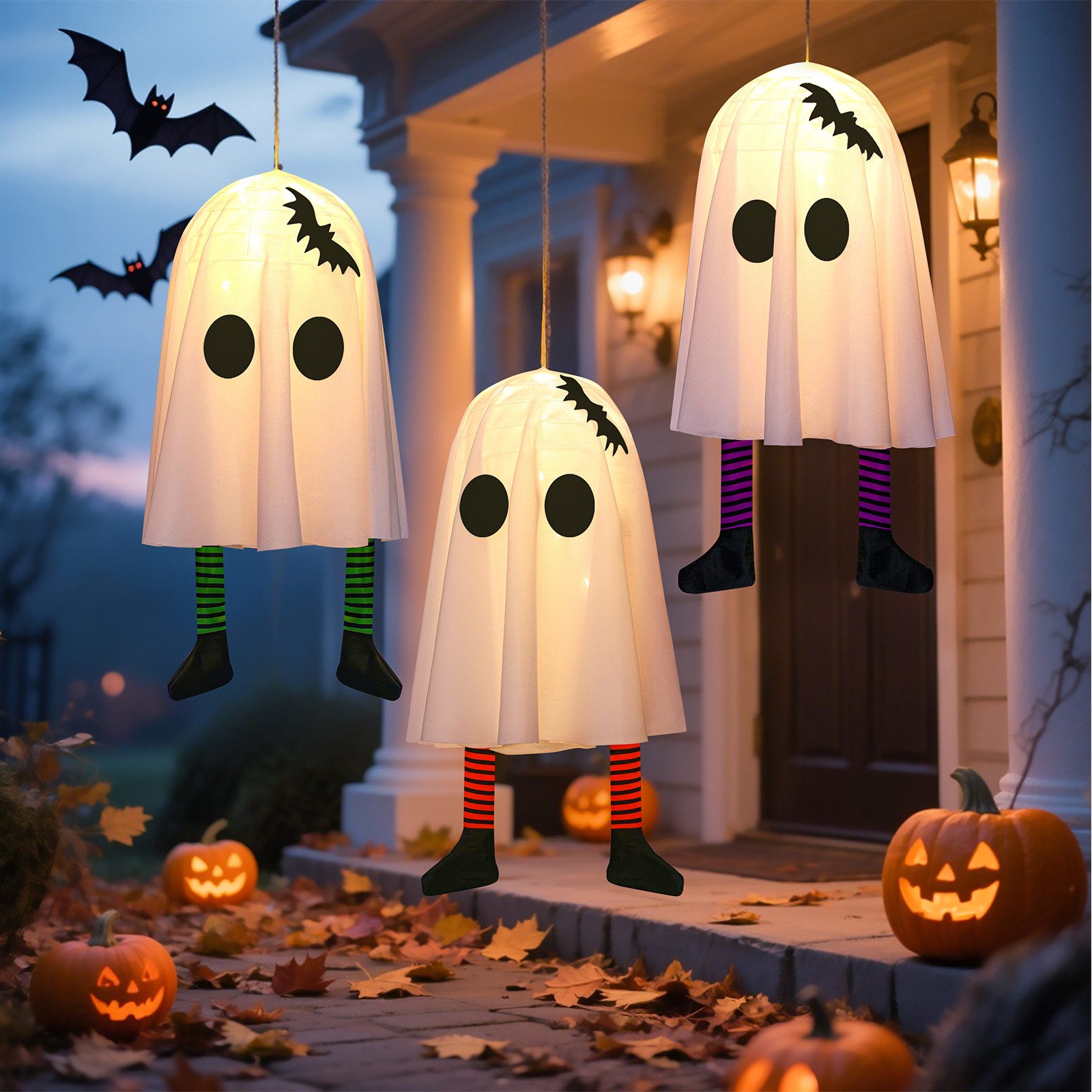 Jibenhome LED-Lichterkette Halloween Hängegeister Hängedekoration,Geister L günstig online kaufen