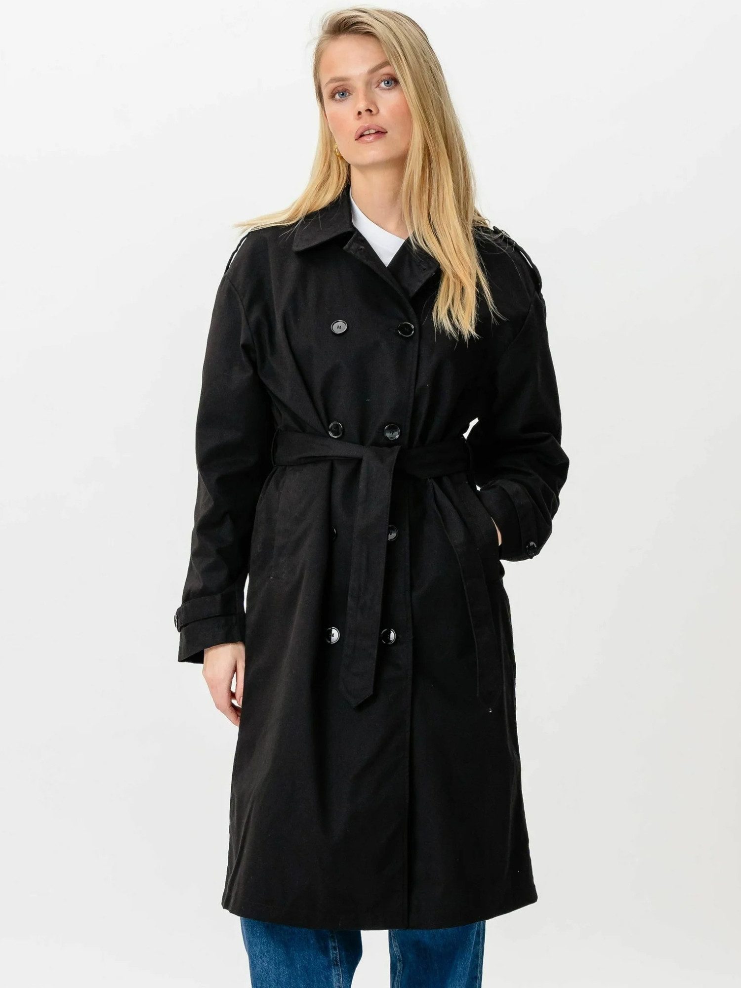Kurzmantel TEESHOPPEN Coat Linea Trenchcoat
