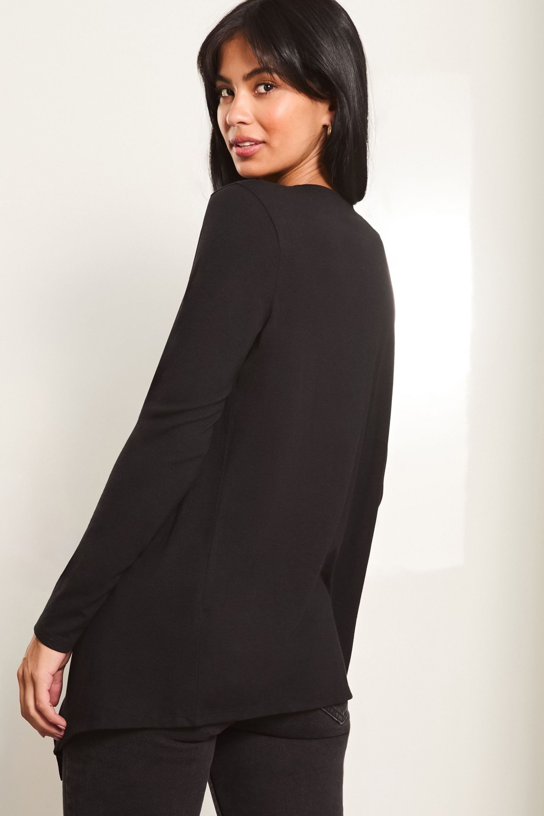 LIPSY Strickjacke Lipsy Strickjacke mit Wasserfallkragen, Regular (1-tlg)
