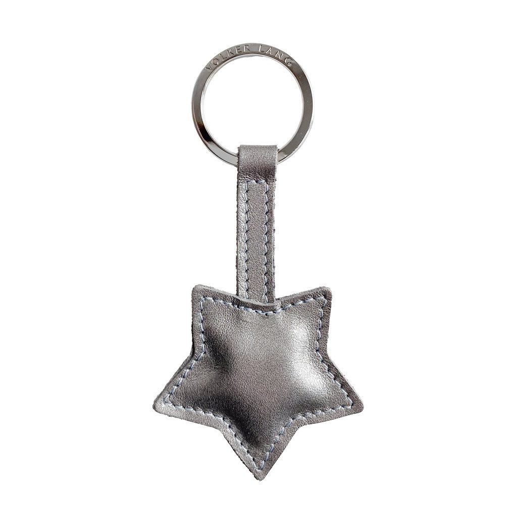 VOLKER LANG Schlüsselanhänger STERN, SR3 - Oberfläche: Metallic - Farbe: silver (Stück)