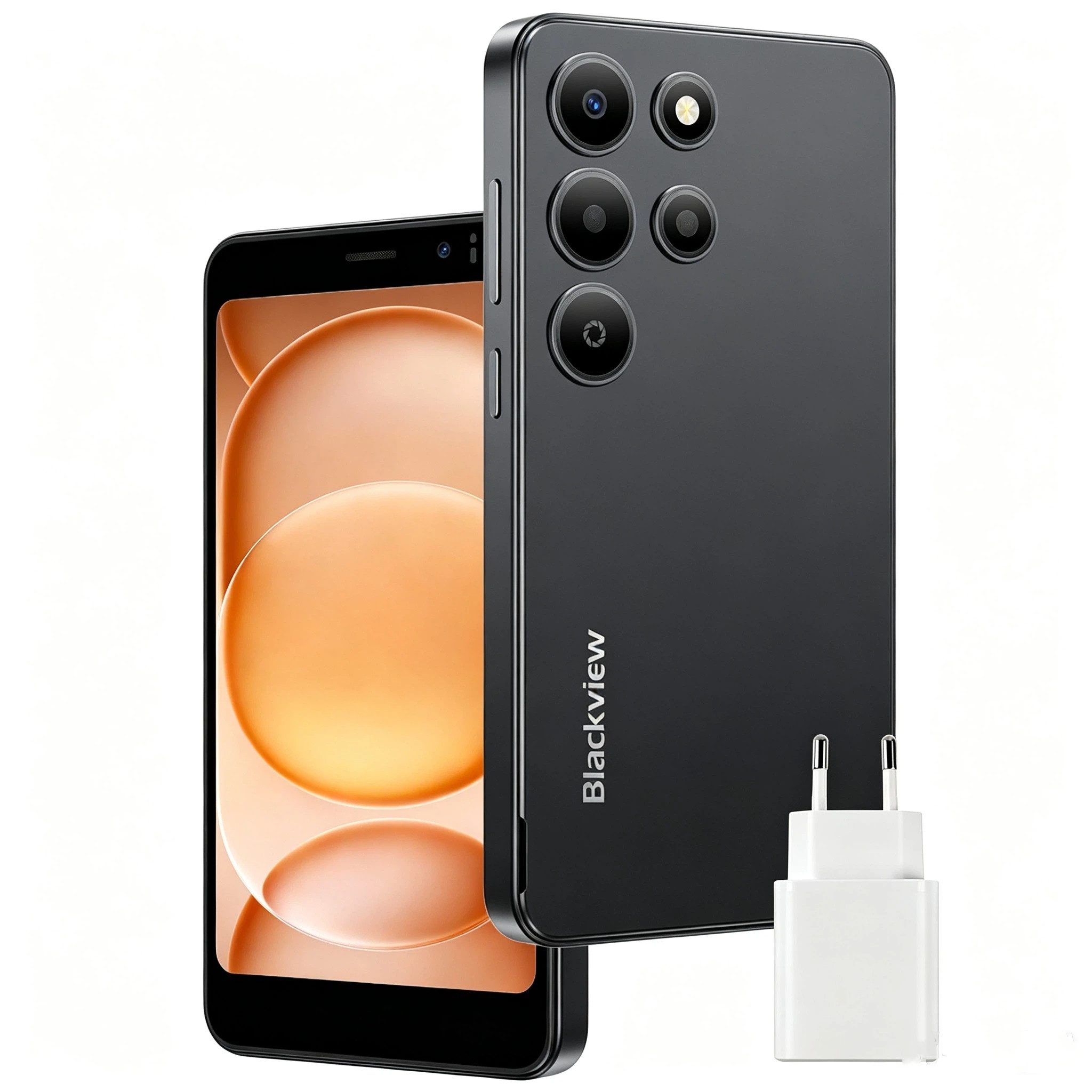 blackview WAVE2C 5‘’ Handy ohne Vertrag, Android 16, 32GB, mit Charger/Hülle Smartphone (5 Zoll, 32 GB Speicherplatz, 4G Dual SIM, Face ID, 1080P-Video, Google Lens, mit Ladegerät)