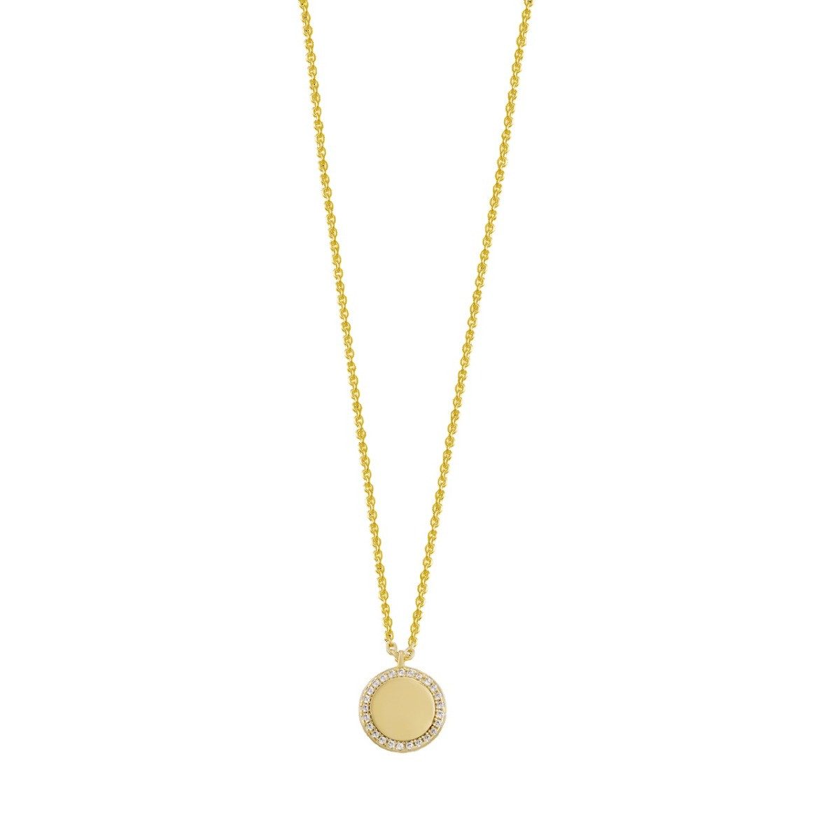Kette mit Einhänger Halskette mit Anhänger Classic Circle Zirkonia Vergoldet XS6089G