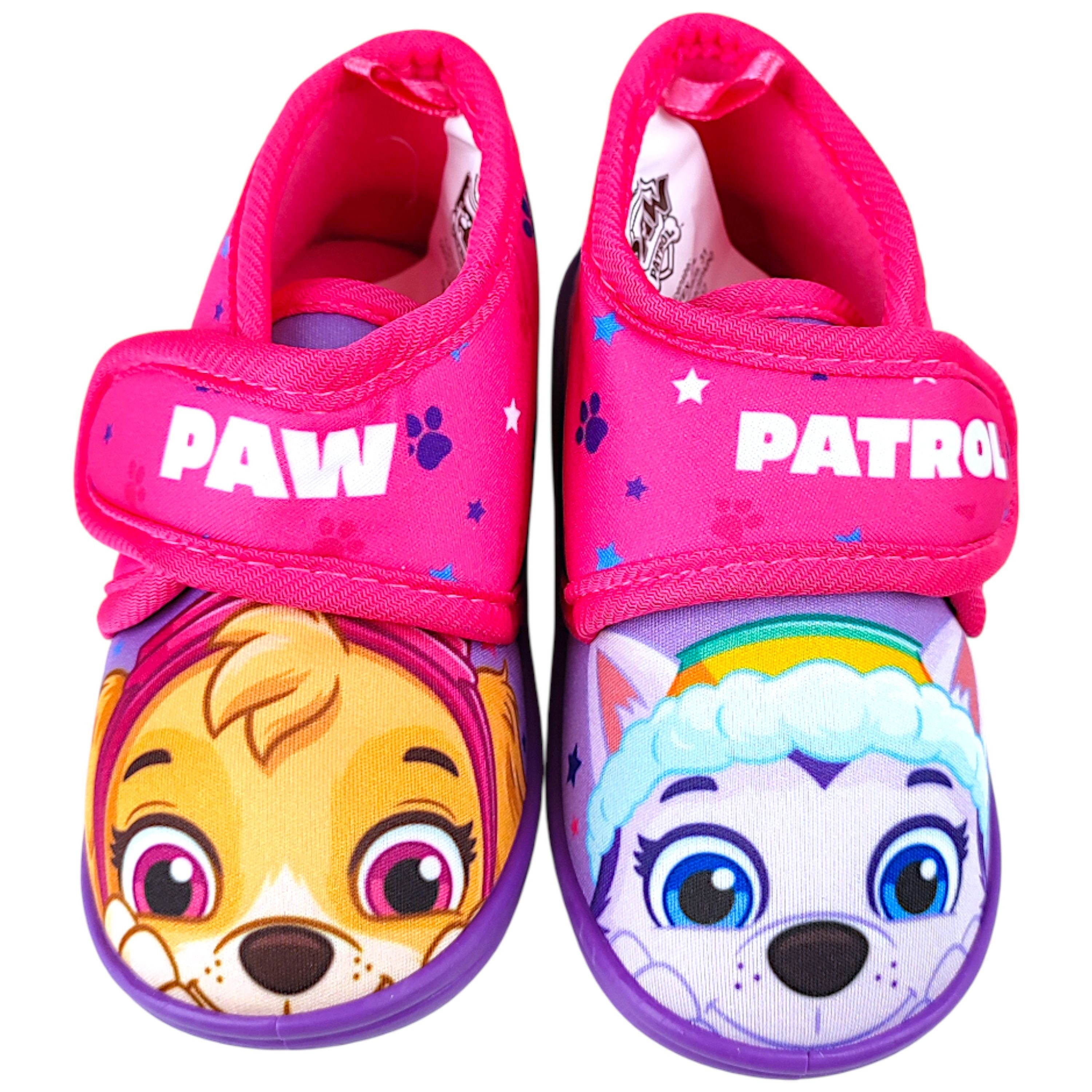 PAW PATROL Skye & Everest Hausschuh Mädchen Pantoffeln mit Klettverschluss Gr. 22-27