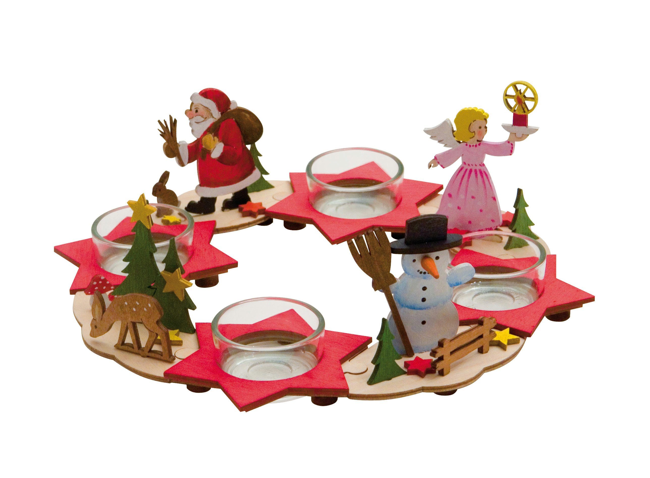 Kuhnert Kreativset 10108, Bastelset Adventslandschaft, Teelichtkranz - Made in Germany