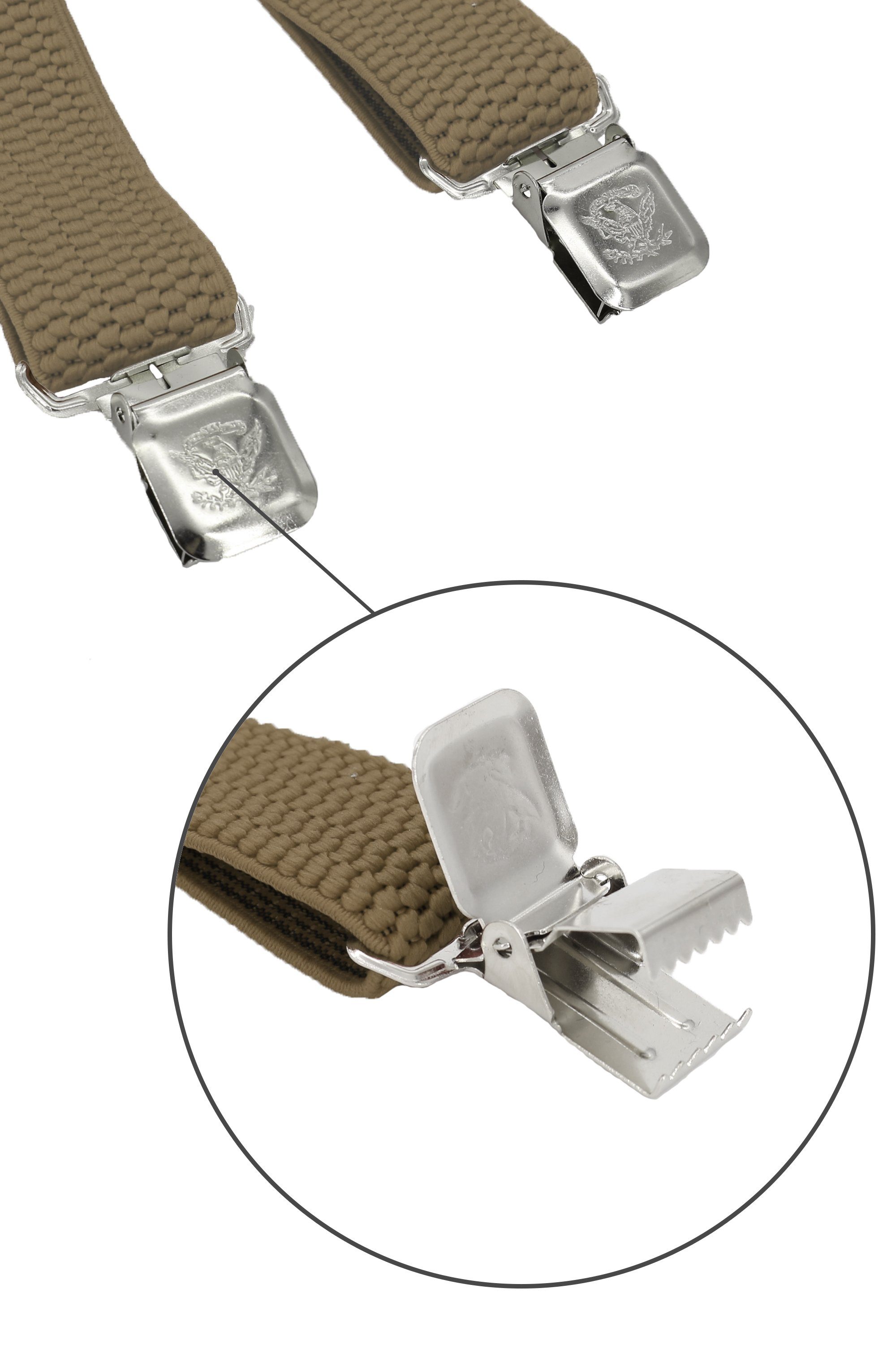 Fabio Farini Hosenträger mit passender Fliege als Set 4cm Y-Form für Herren Pack Beige 4cm Hosenträger - Unifarben Fliege
