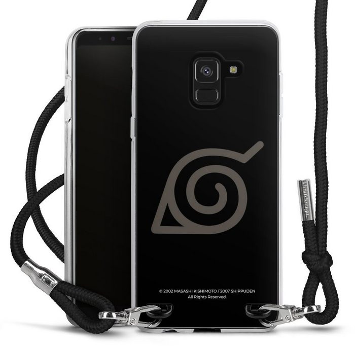 DeinDesign Handyhülle Konoha Logo Naruto Shippuden Konoha Samsung Galaxy A8 (2018) Handykette Hülle mit Band Case zum Umhängen