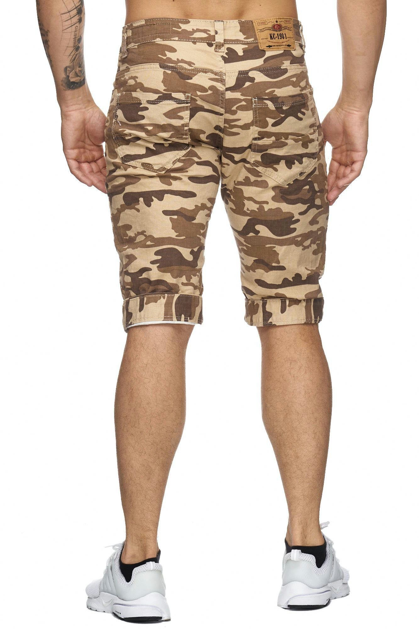4045C im modischem 1-tlg., Hose Fitness Sweatpants, Shorts (Kurze Casual Bermudas Color OneRedox Design) Mixed Freizeit