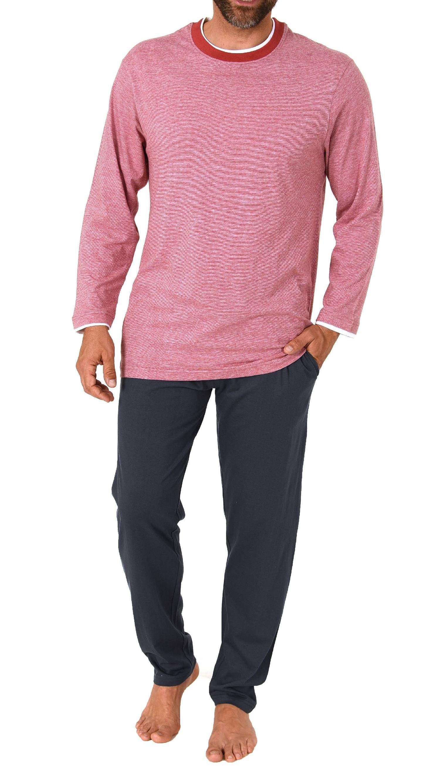 Normann Pyjama Herren langarm Schlafanzug in chilliger Optik - auch in Über günstig online kaufen