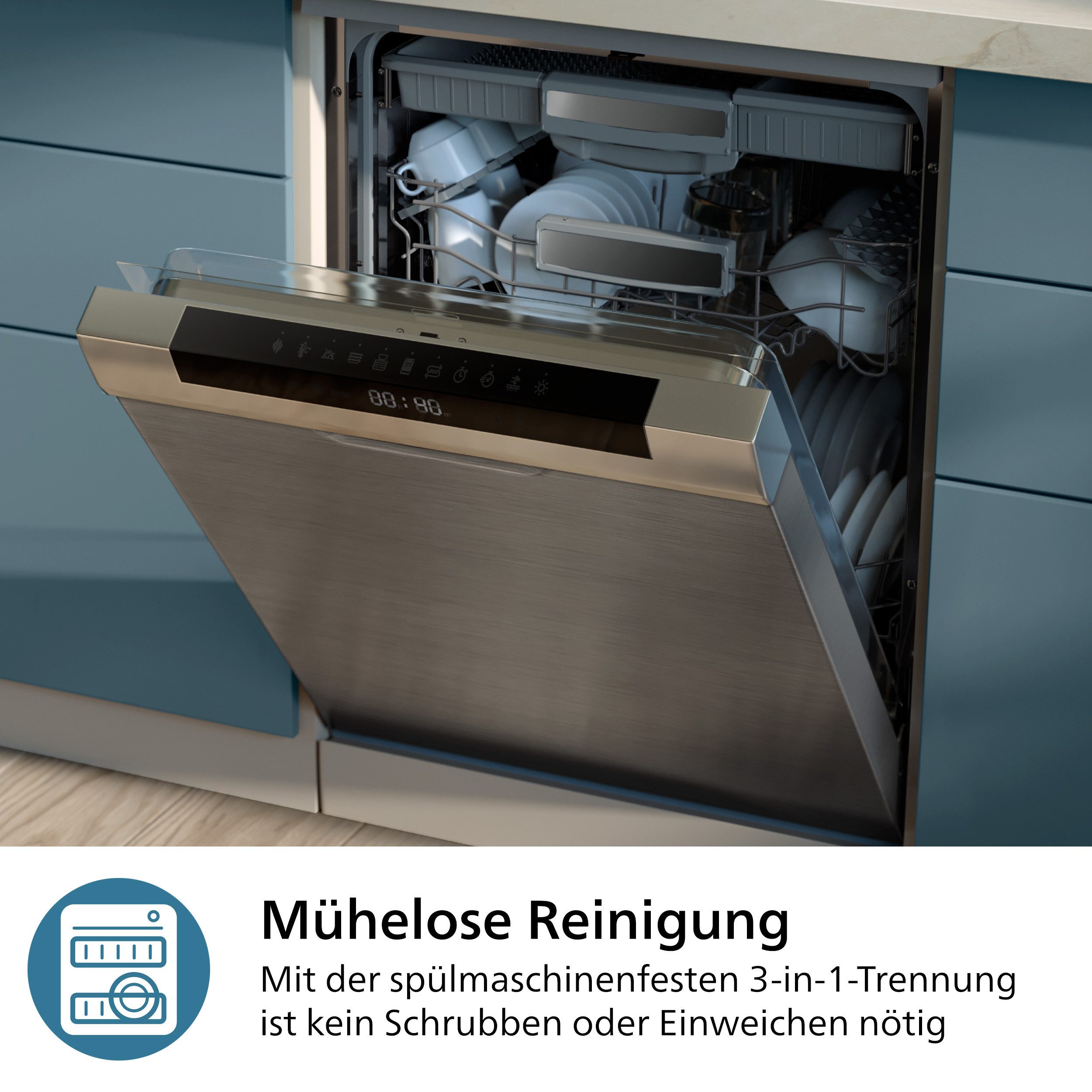 Philips Backeinsatz HD9916/00, 3-fach Korbtrenner Airfryer Zubehör, Zubehör für HD9876/20, kompatibel mit Airfryer Combi 7000 Series, HD9876/90+9876/20+HD9880/90