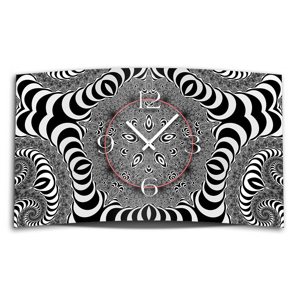 dixtime Wanduhr Digital 3D-Optik 4mm Wanduhr modernes Alu-Dibond) Designer leise sw Design Wanduhren aus Art (Einzigartige kein