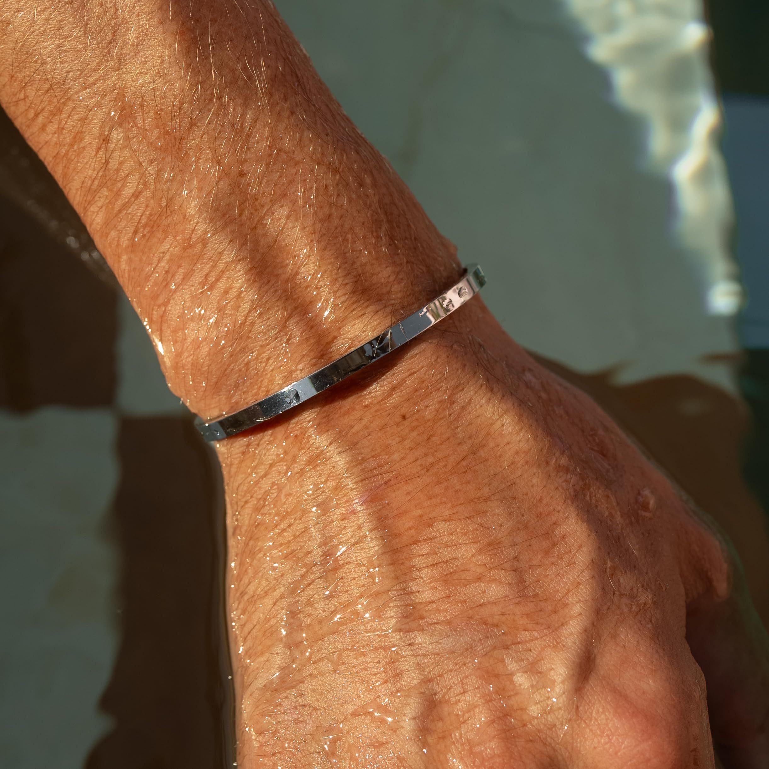 Made by Nami Armreif Silber Armreif Herren Wasserfester Schmuck, Größenverstellbar - Geschenkideen für Männer oder Jungen – Bild 3 von 5