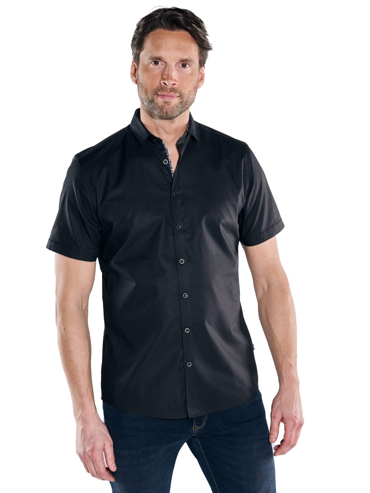 Engbers Kurzarmhemd Herren Kurzarm-Hemd "My Favorite", Schwarz