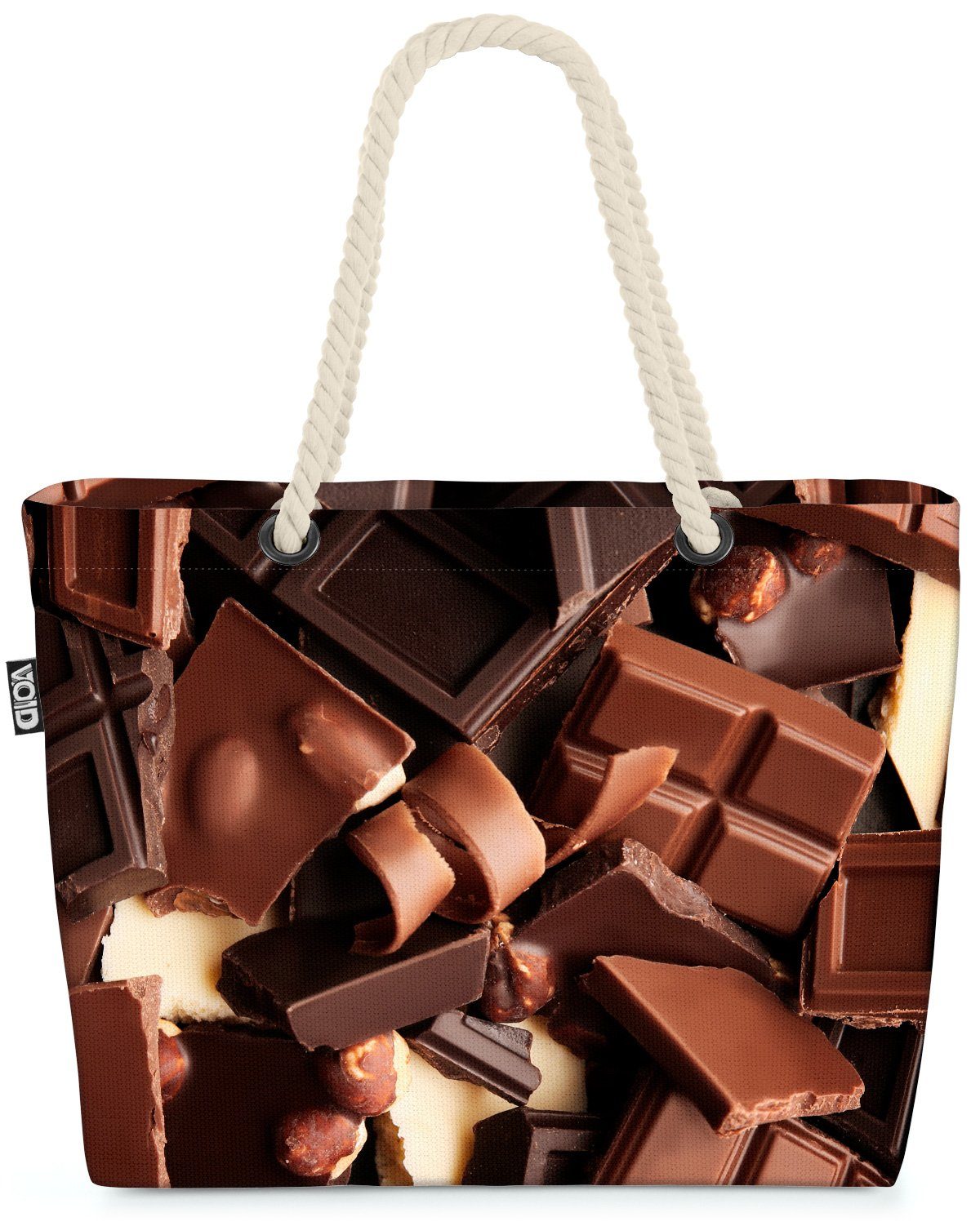 VOID Strandtasche (1-tlg), Schokolade Süßwaren Schoko Schokolade Süßwaren Schoko Nüße Weihnachte | Strandtaschen