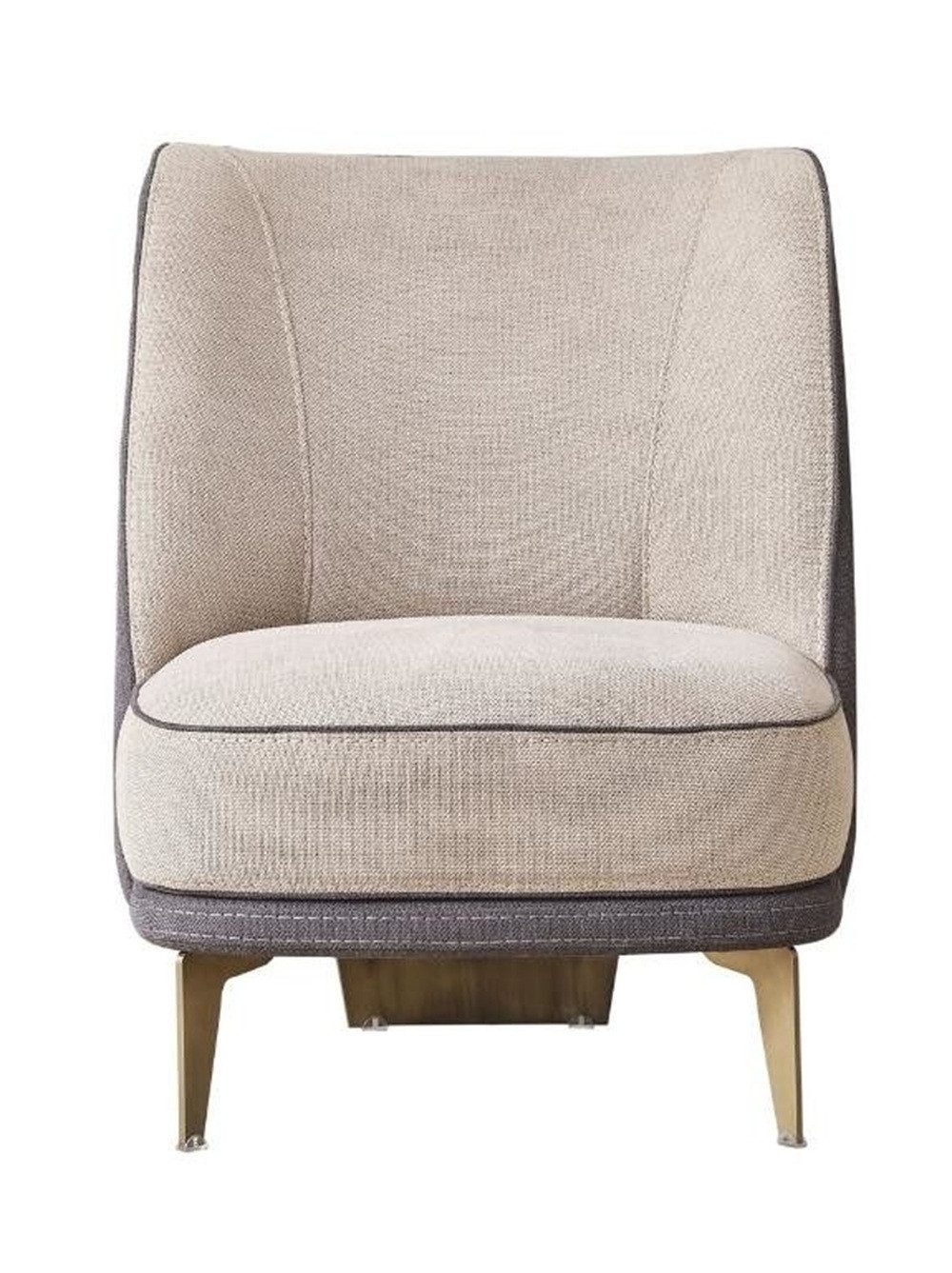 Xlmoebel Loungesessel Designer-Einsitzer-Sessel in Grau-Beige für stilvolles Wohnen (1-St., Sessel), Hergestellt in Europa