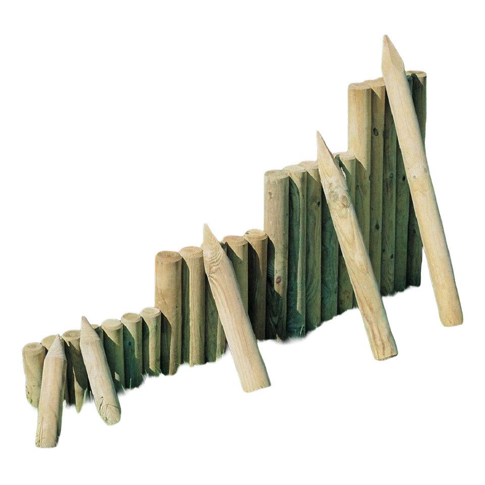 Gartenpirat Beetumrandung Palisaden Ø 6 und 8 cm Beetumrandung Rasenkante Holz-Pfosten KDI Pfahl, Beeteinfassung, Gartengestaltung, Einfriedung