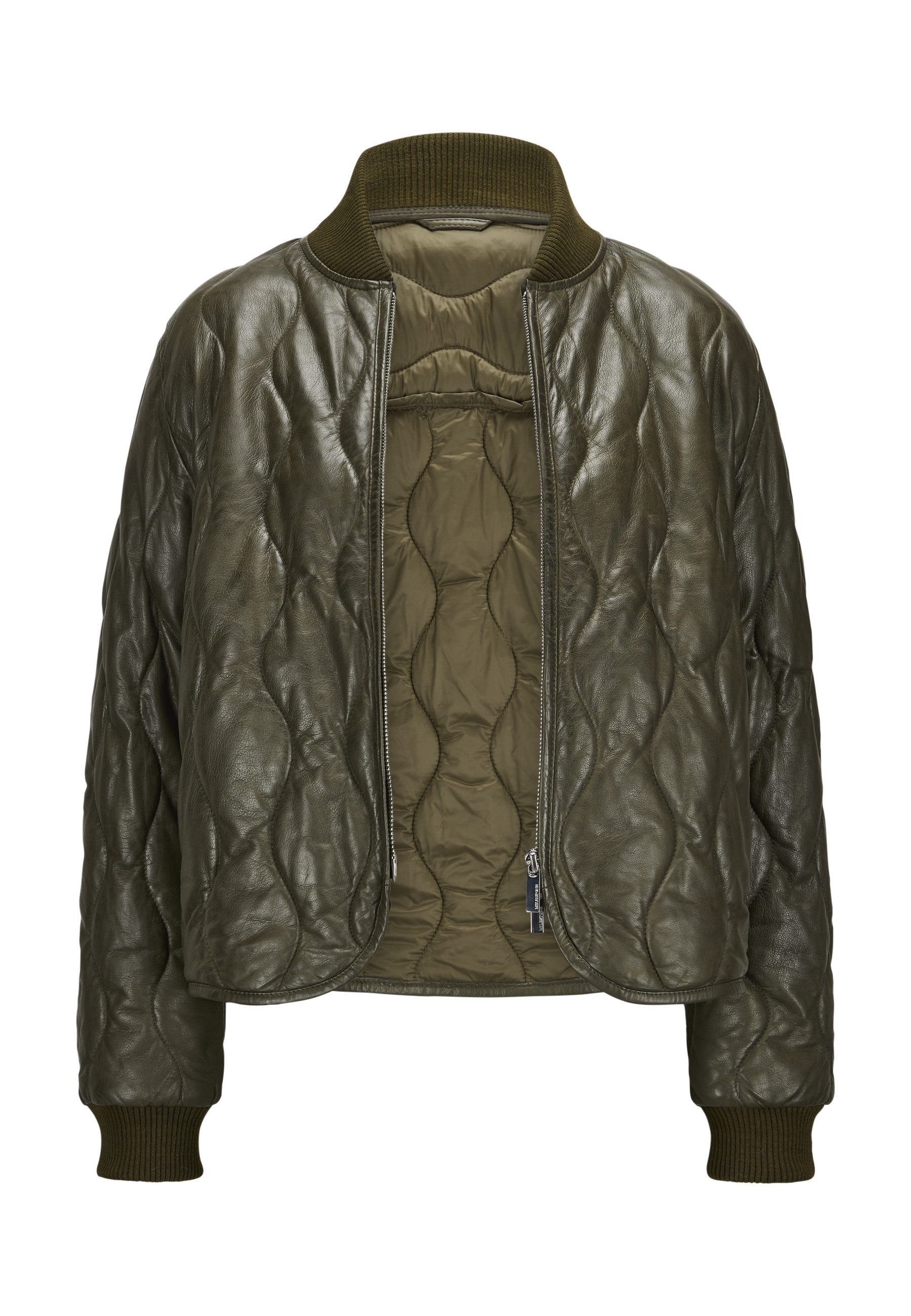 Milestone Lederjacke MSMady Damen Bikerjacke Jacke Leder normale Passform