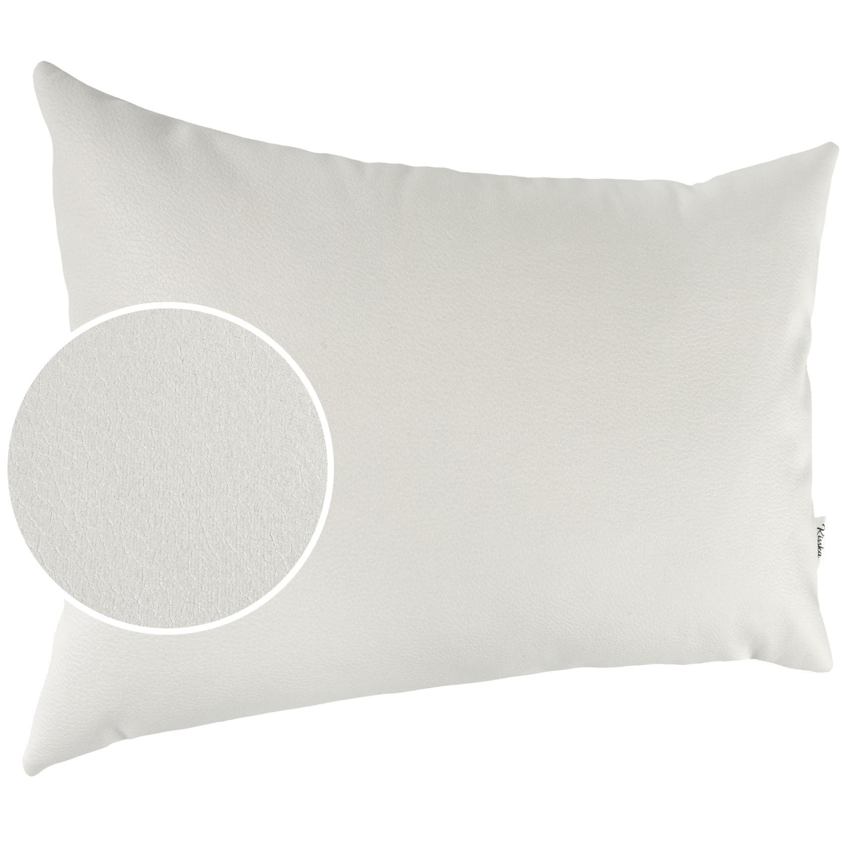 Kisska Dekokissen Подушкиhülle KUMO atmungsaktive Kunstleder Подушкиbezug Zierkissen, Подушкиüberzug ohne Füllung Leder-Optik UNI 50x30cm Einfarbig Weiß