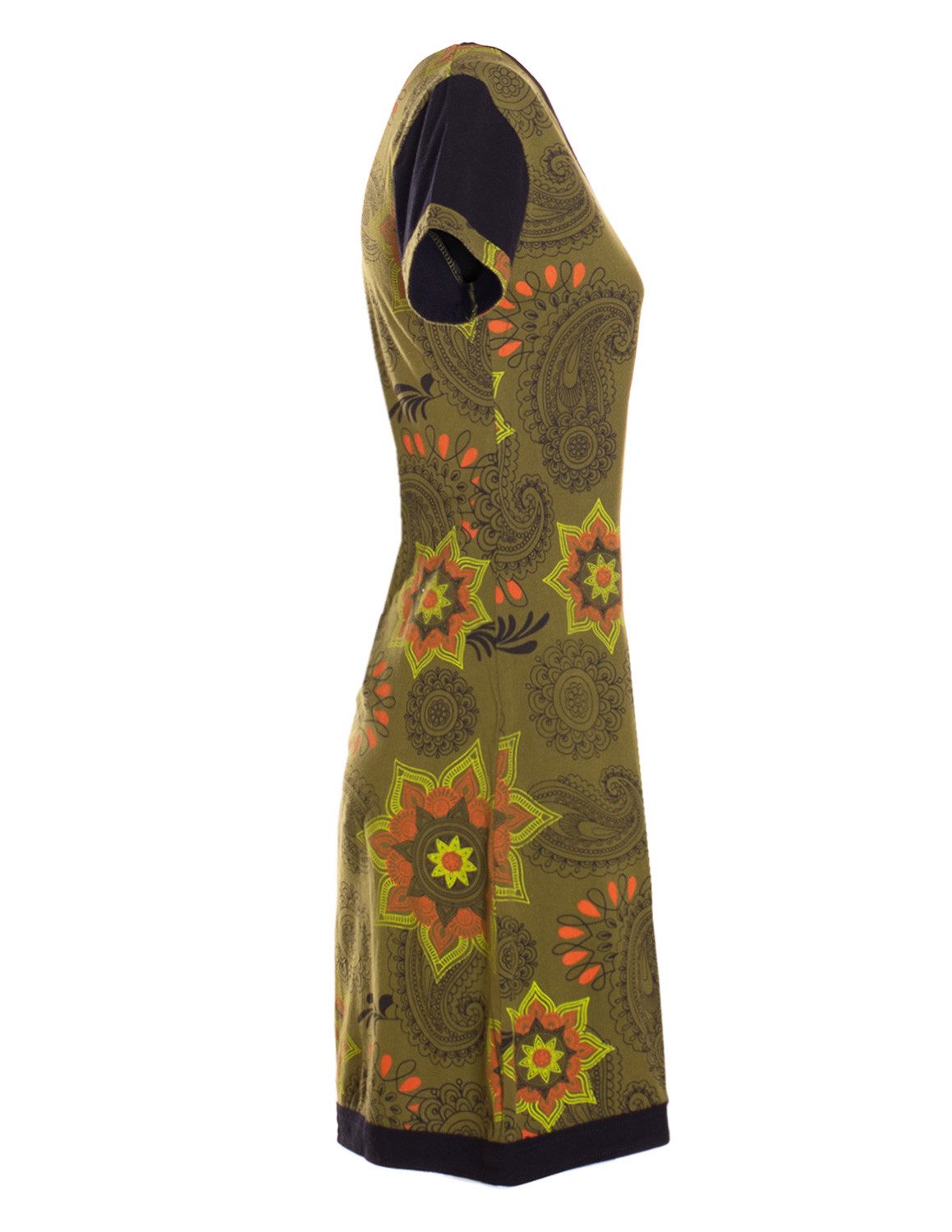 Vishes Sommerkleid Mini Kleid kurzarm Baumwolle Sommerkleid Mandalas Alternative Bekleidung, Ethno, Hippie, Retro Style