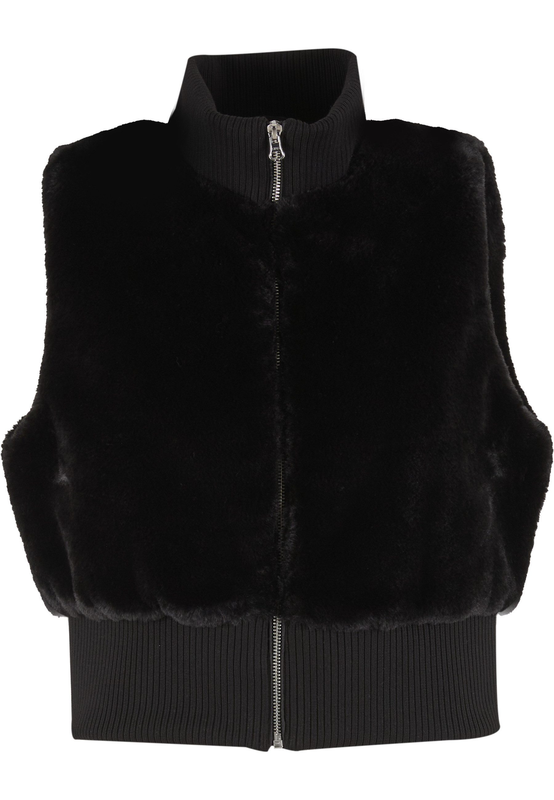 URBAN CLASSICS Steppweste Urban Classics Ladies Cropped Faux Fur Vest