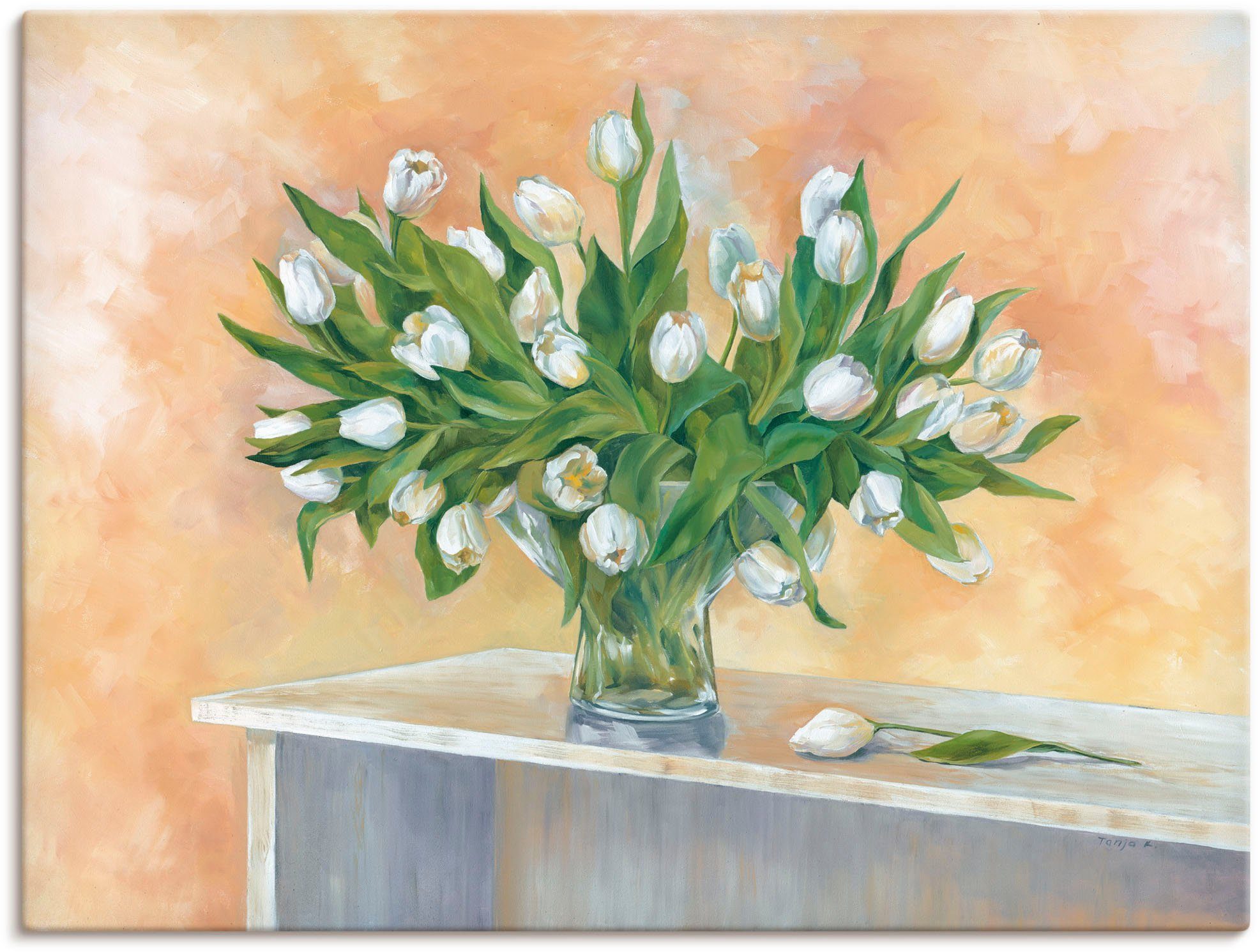 Wandbild Weiße Tulpen