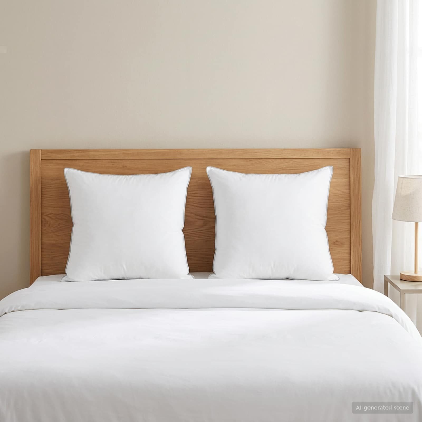 vidaXL Kopfkissen Kopfkissen 2 Stk. 80 x 80 cm Australische Wolle Weiß, Bezug: Wolle