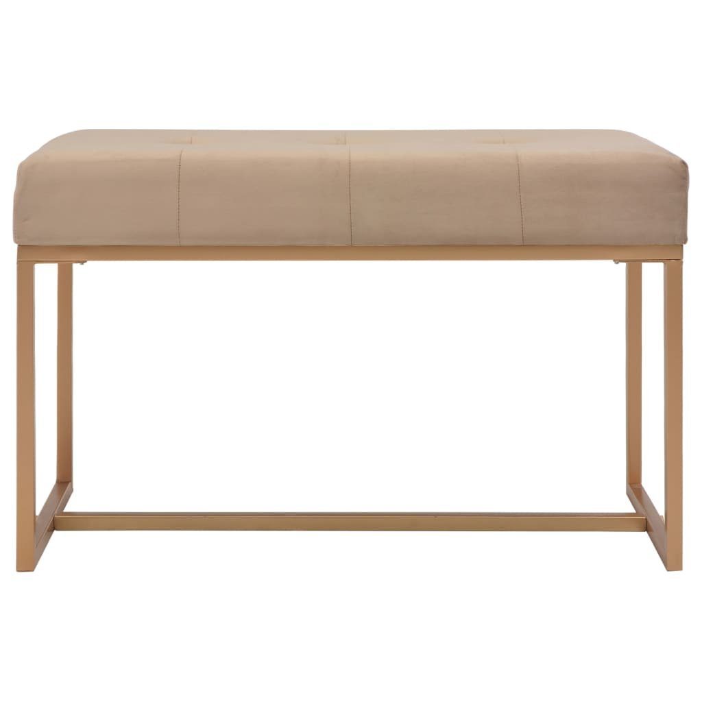 furnicato Truhenbank Samt-Bank 80 x 36 x 45 cm in Beige und Golden