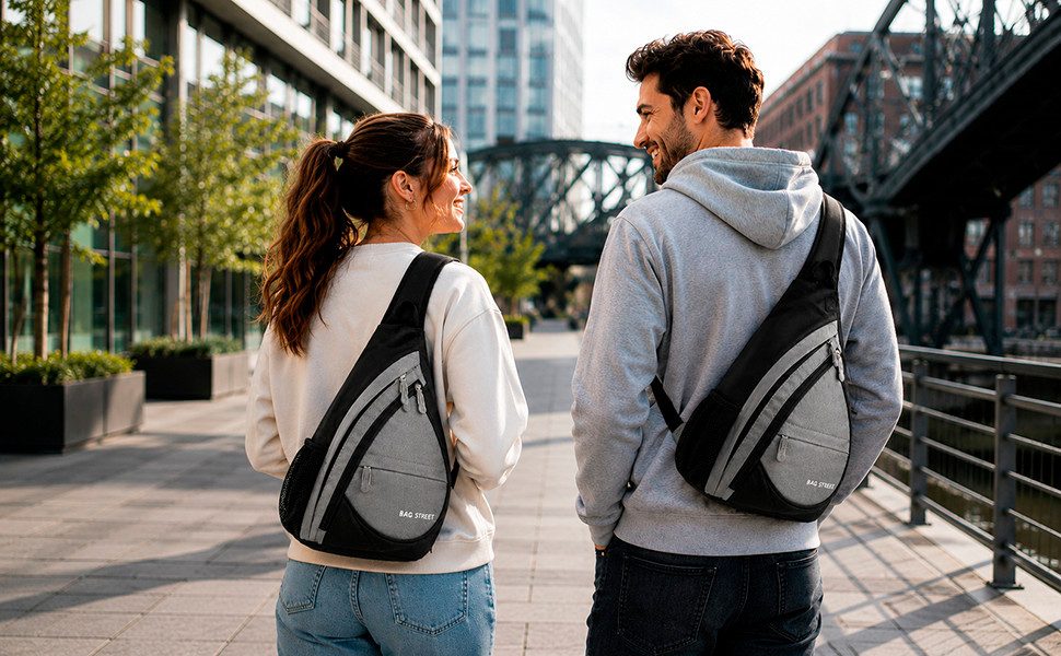 BAG STREET INTERNATIONAL Daypack Sling Bag Crossbody Schulterrucksack mit Sicherheitsfach Leicht Alltag