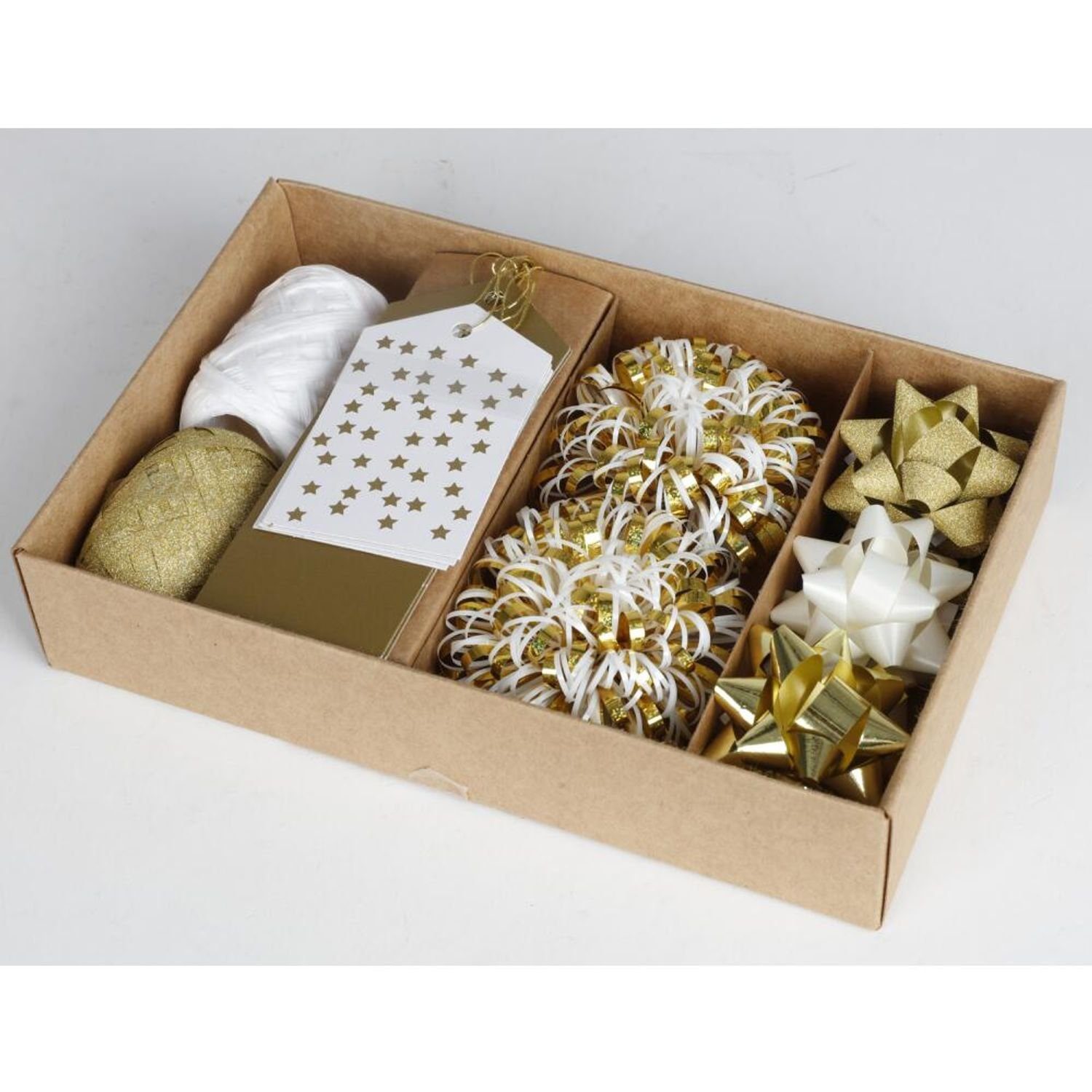 Dekofigur Präsent Versch Deko Weihnachten BURI 16tlg.gold/ Verpackung Geschenkset 12x
