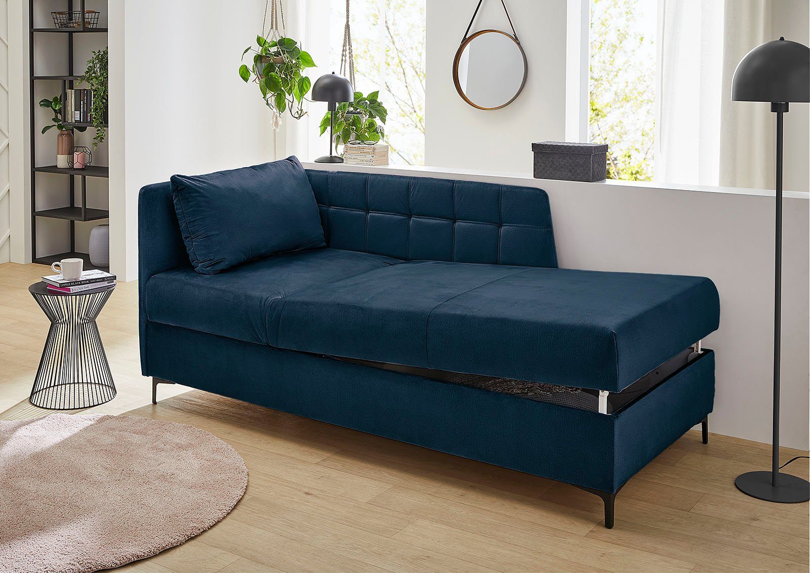 Jockenhöfer Gruppe Recamiere Marlin, B: 207 cm, Liegefl. 91x201 cm, Studioliege mit verstellbarem Kopf- und Fußteil, Bettkasten