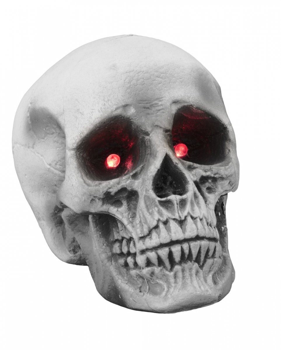 Blinkenden Dekofigur Augen mit Rot Totenschädel 21 cm Horror-Shop